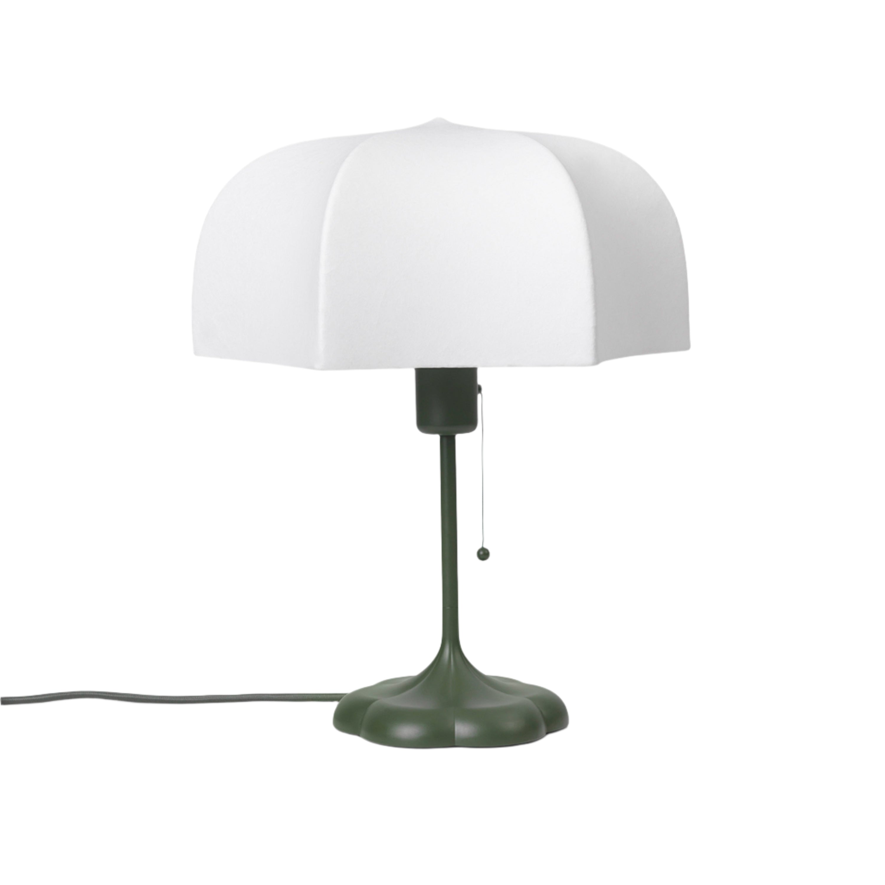Lampa stołowa POEM biały z zieloną podstawą