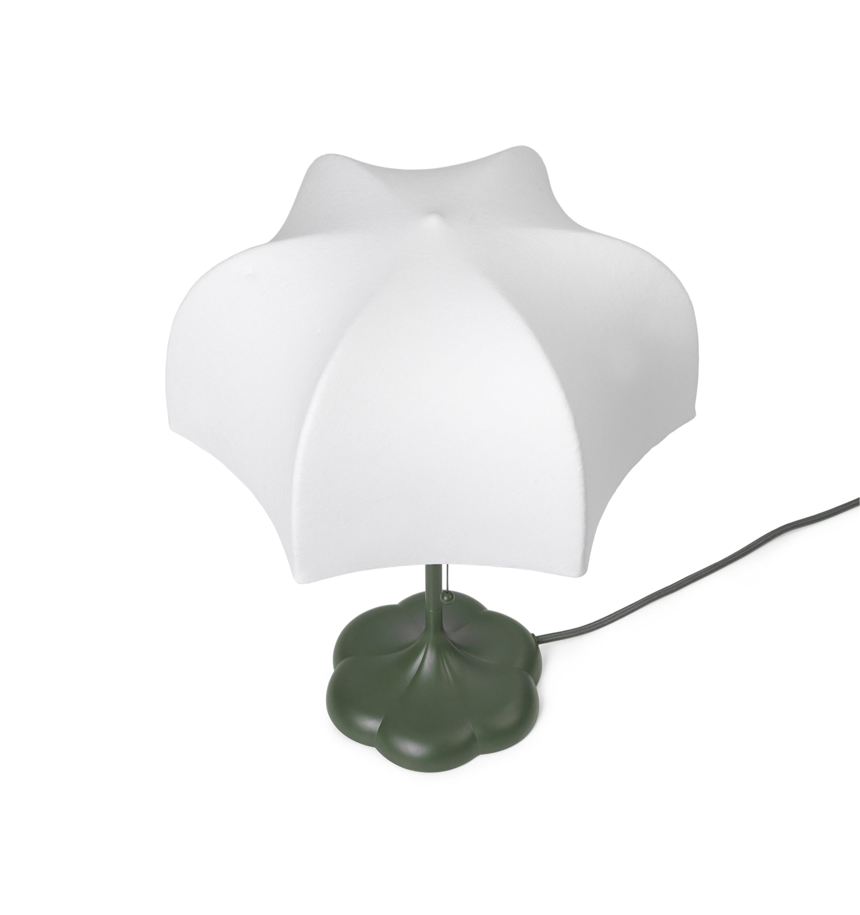Lampa stołowa POEM biały z zieloną podstawą