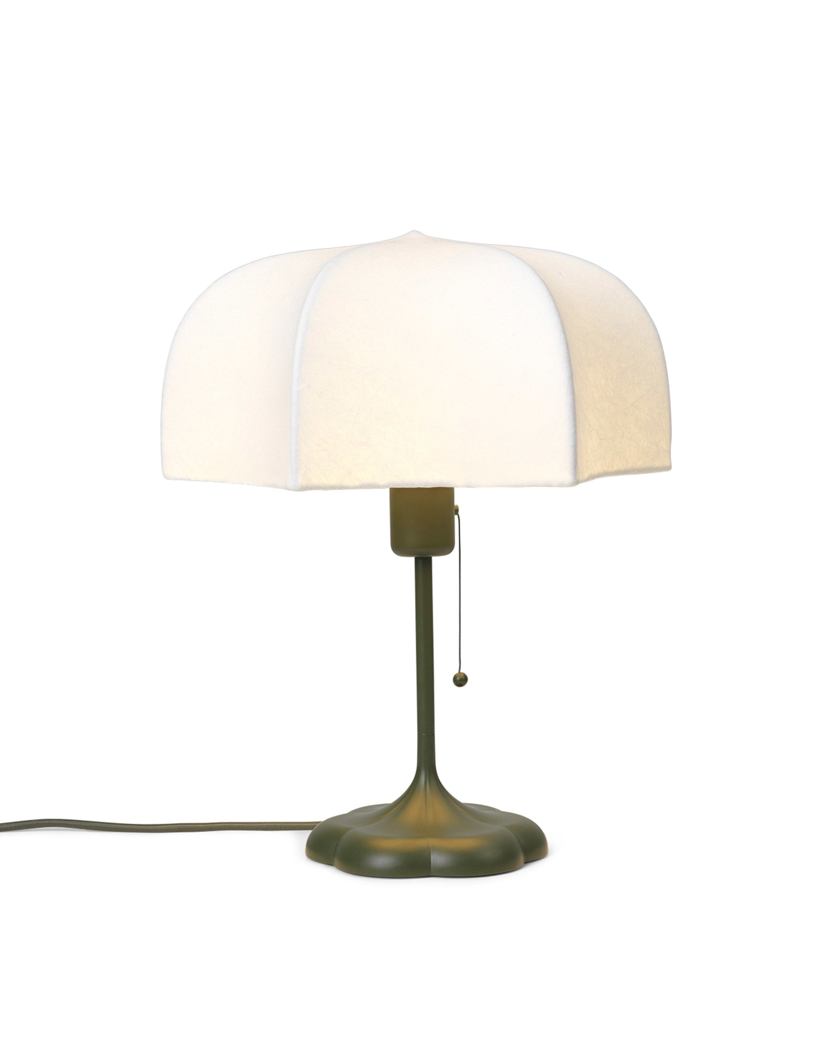 Lampa stołowa POEM biały z zieloną podstawą