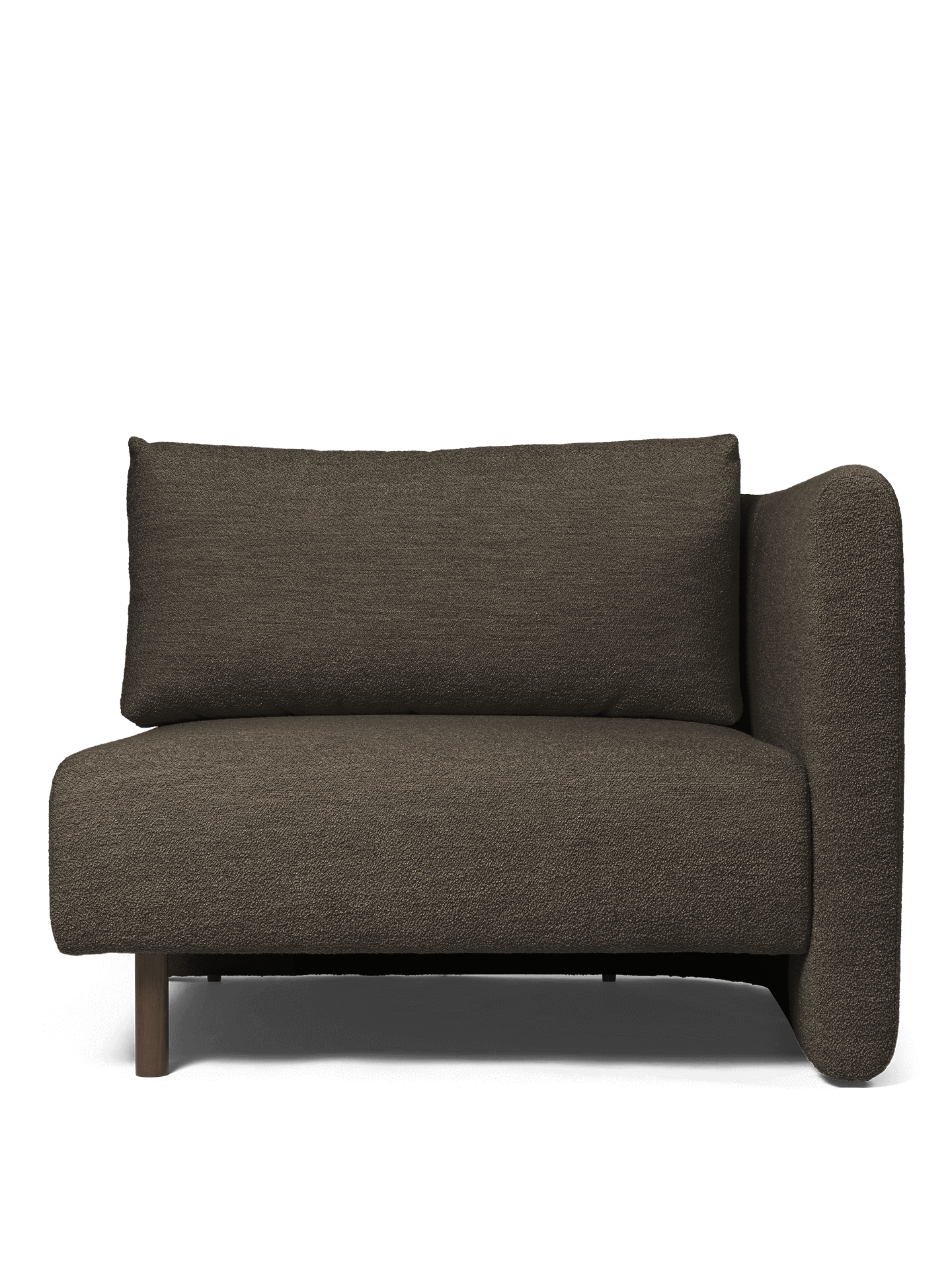 Sofa modułowa DASE - element prawostronny Soft Bouclé ciemny brązowy