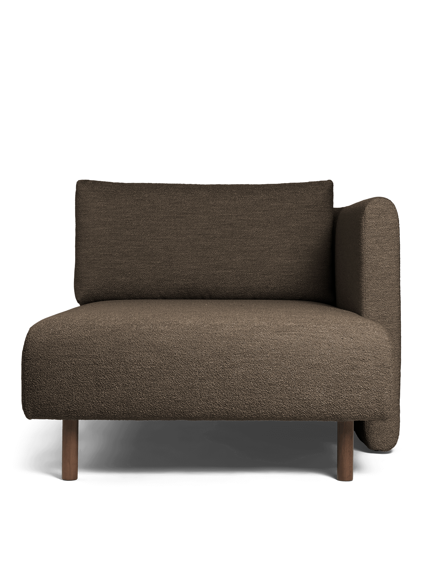 Sofa modułowa DASE - szezlong prawostronny Soft Bouclé ciemny brązowy
