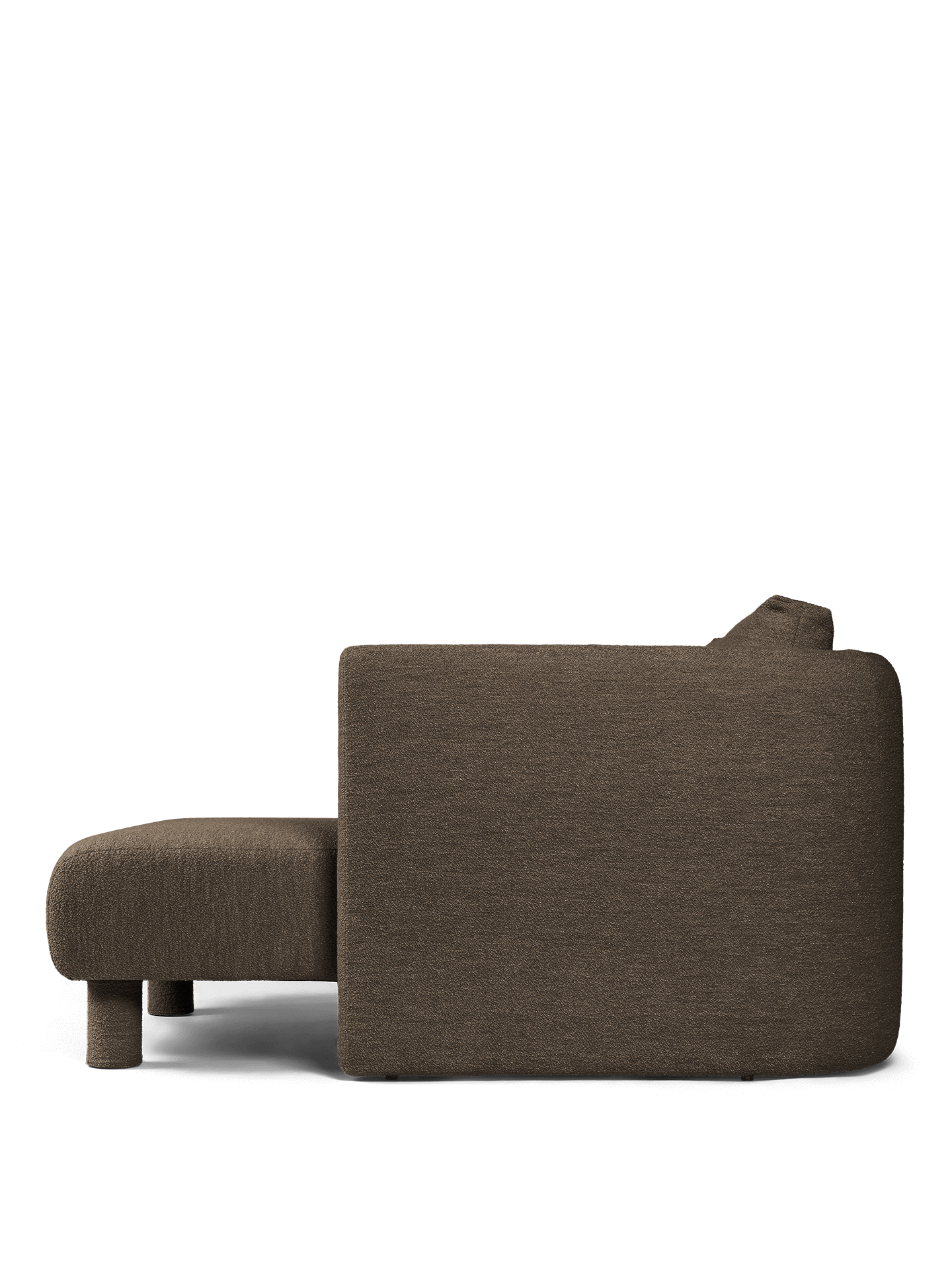 Sofa modułowa DASE - szezlong prawostronny Soft Bouclé ciemny brązowy