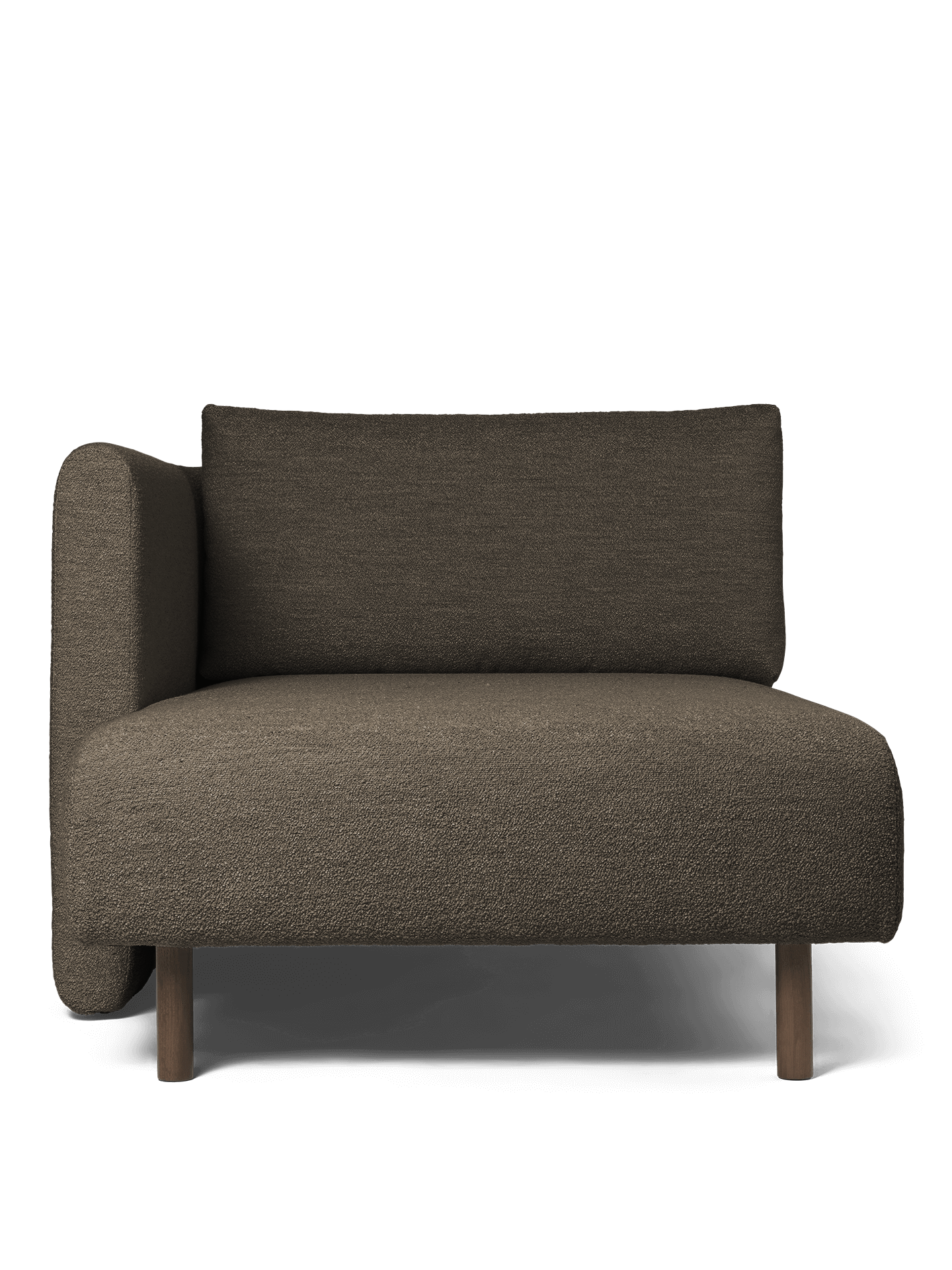 Sofa modułowa DASE - szezlong lewostronny Soft Bouclé ciemny brązowy