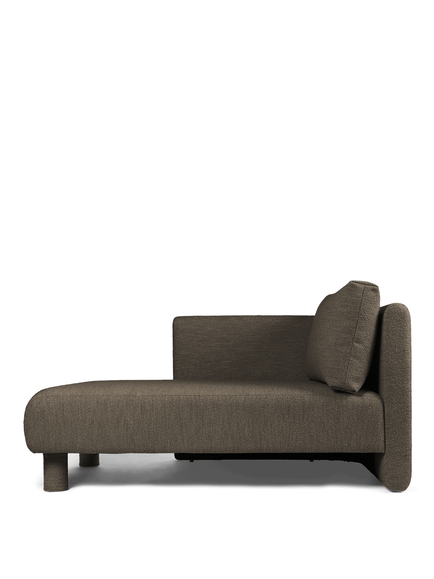 Sofa modułowa DASE - szezlong lewostronny Soft Bouclé ciemny brązowy