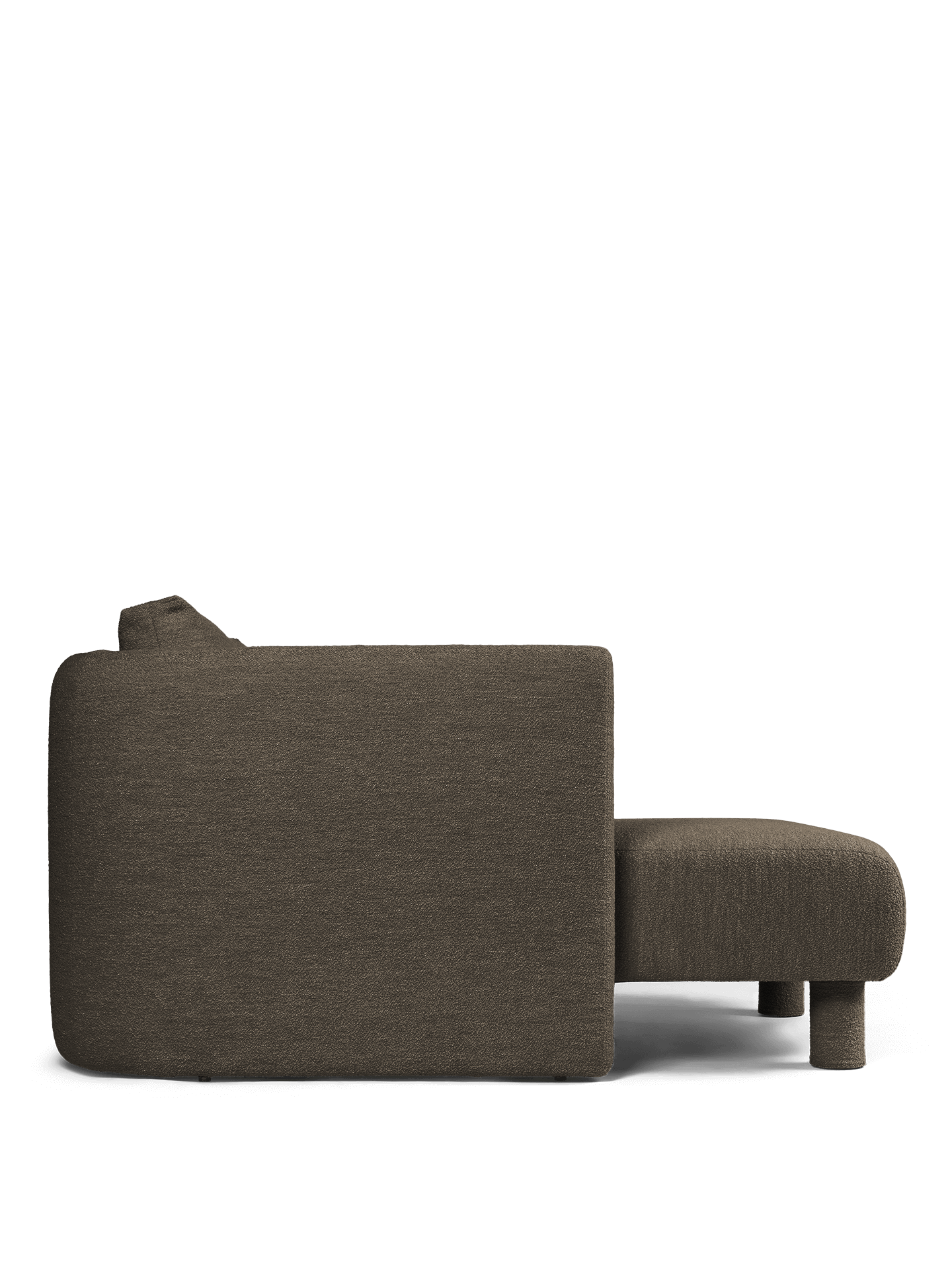 Sofa modułowa DASE - szezlong lewostronny Soft Bouclé ciemny brązowy