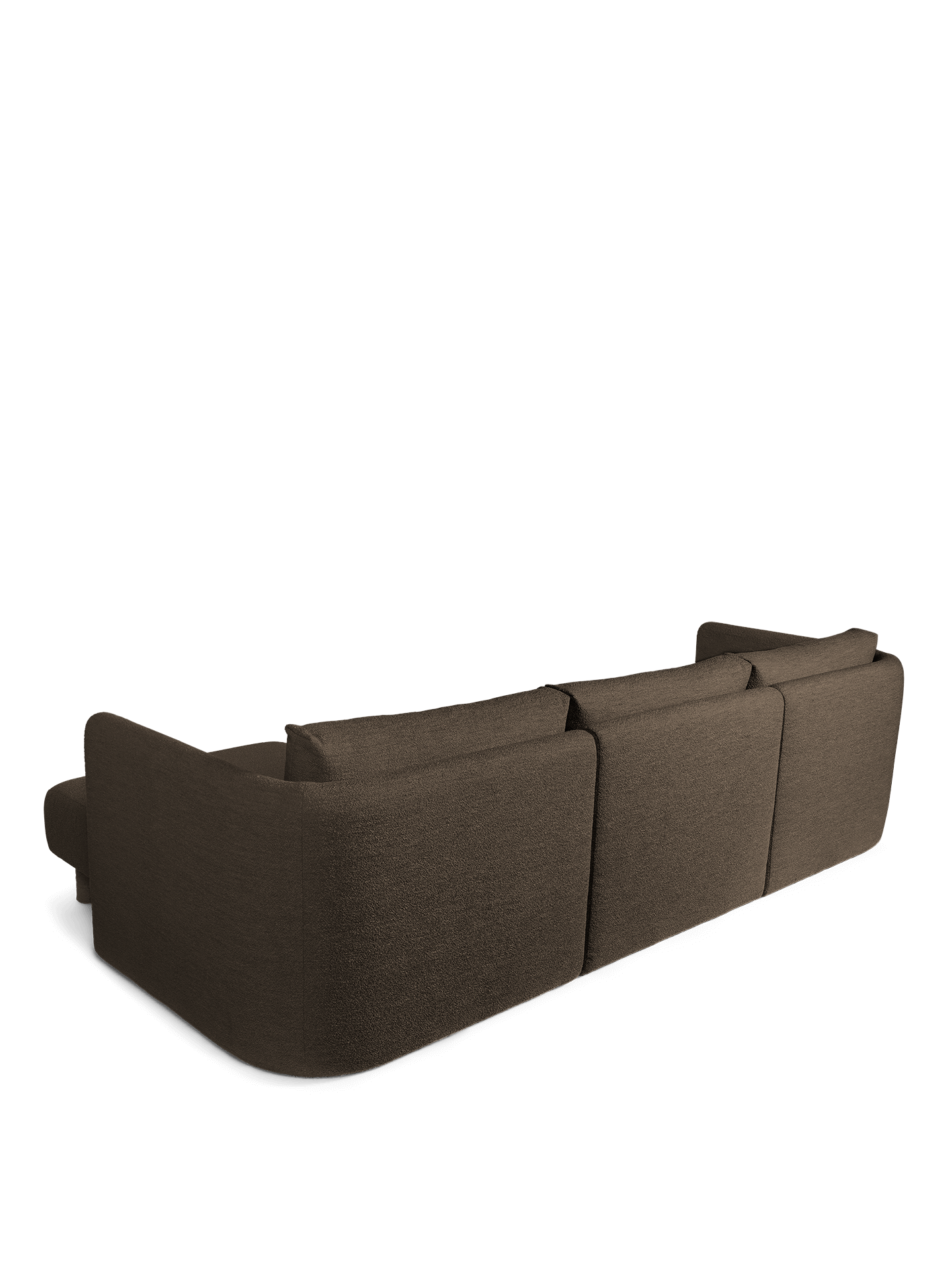 Sofa modułowa DASE - szezlong prawostronny Soft Bouclé ciemny brązowy
