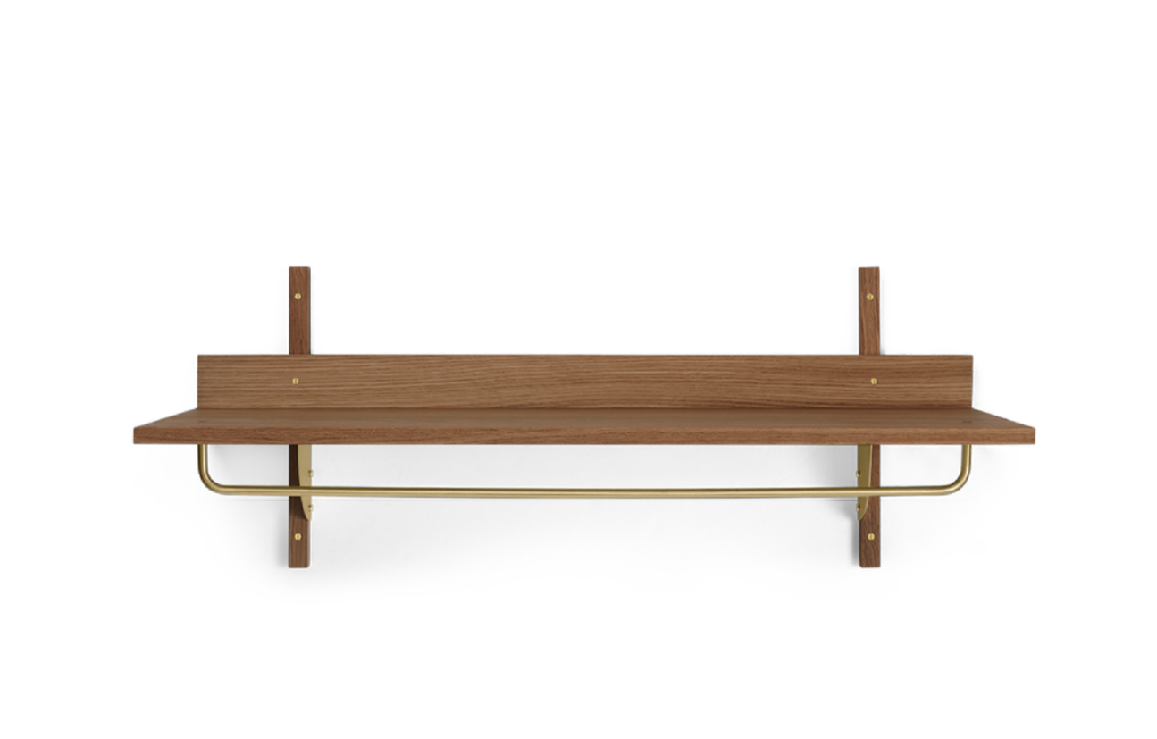 Półka z relingiem SECTOR RACK SHELF fornir z dymionego dębu