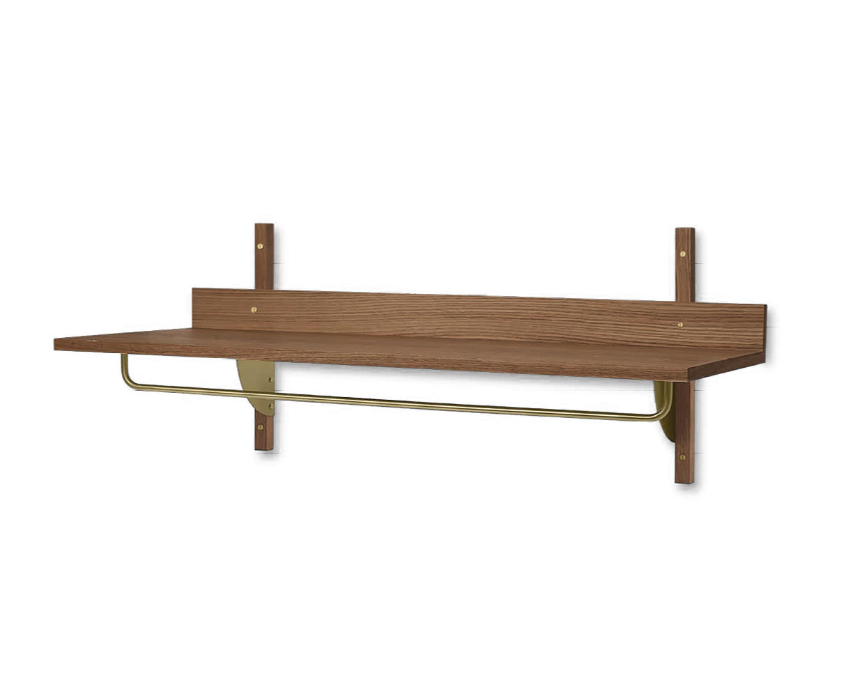 Półka z relingiem SECTOR RACK SHELF fornir z dymionego dębu