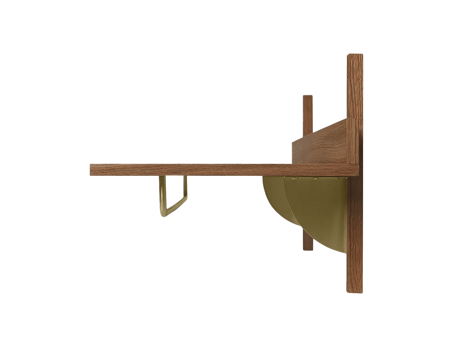 Półka z relingiem SECTOR RACK SHELF fornir z dymionego dębu