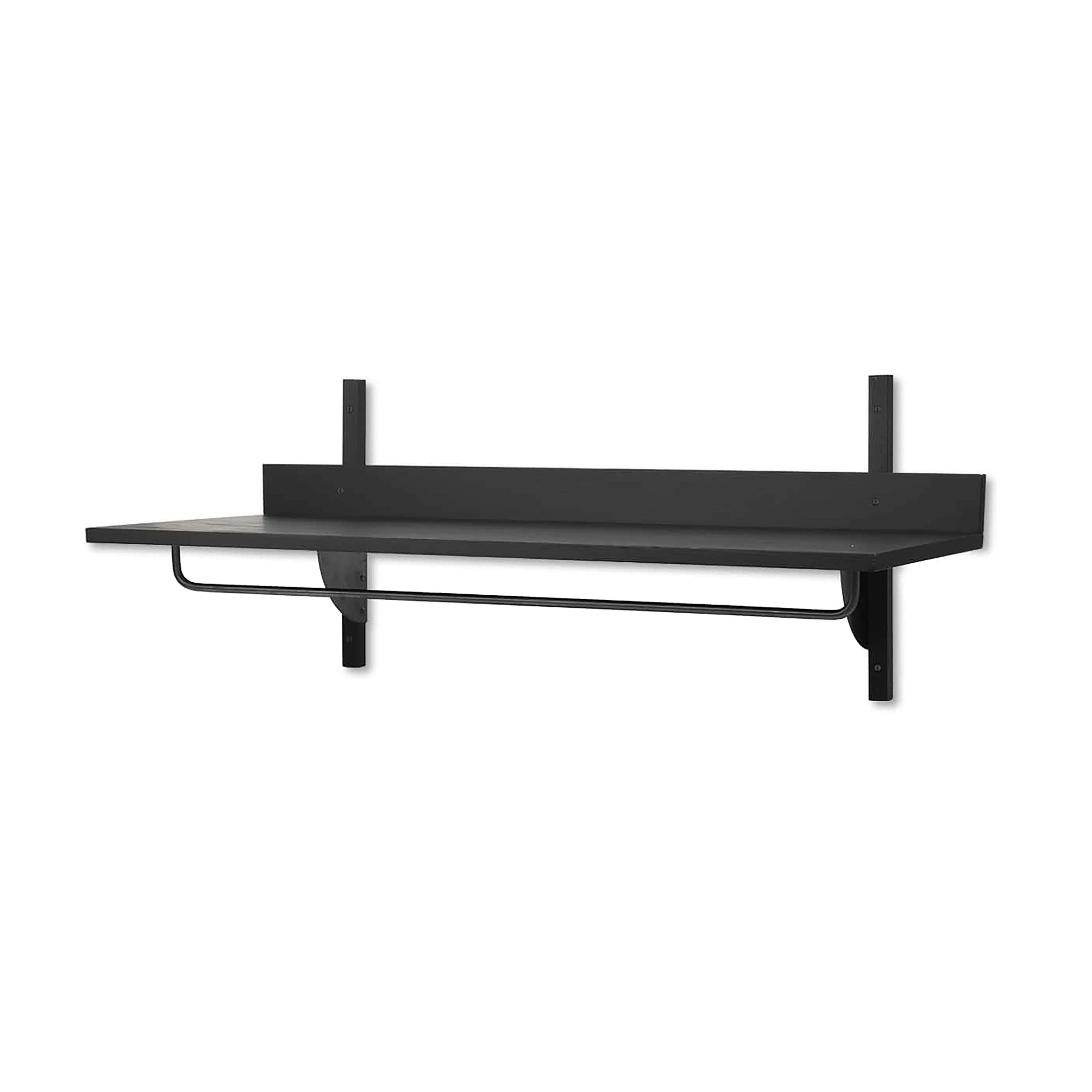 Półka z relingiem SECTOR RACK SHELF czarny fornir jesionowy