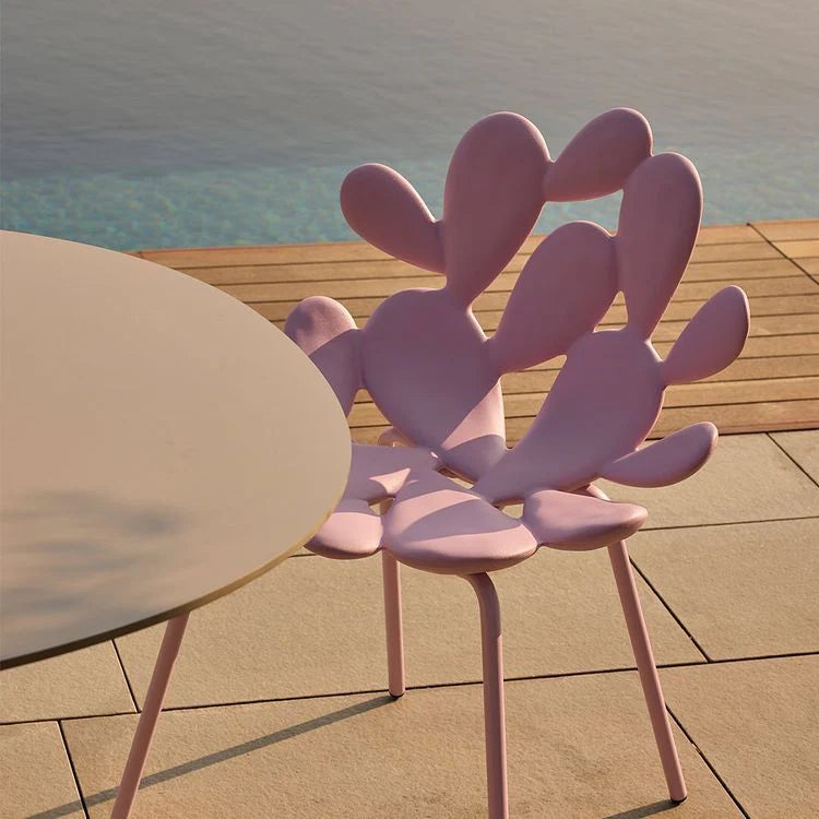 FILICUDI white garden armchair with sled base
