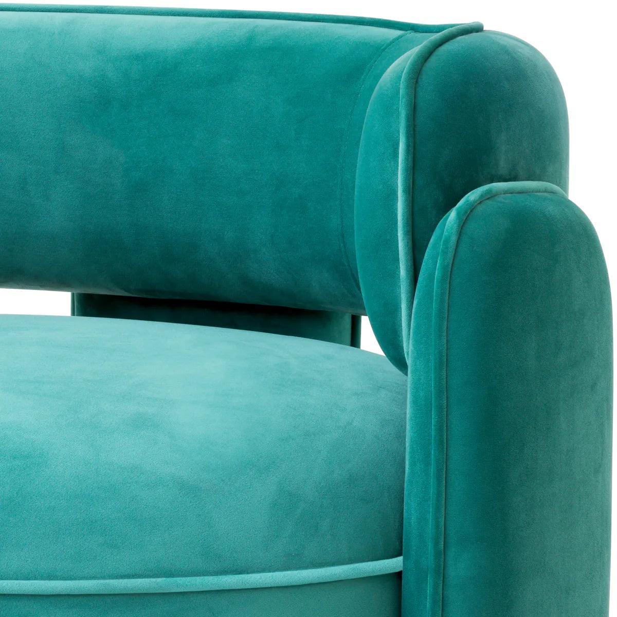 Fotel aksamitny CHAPLIN turkusowy Eichholtz Eye on Design