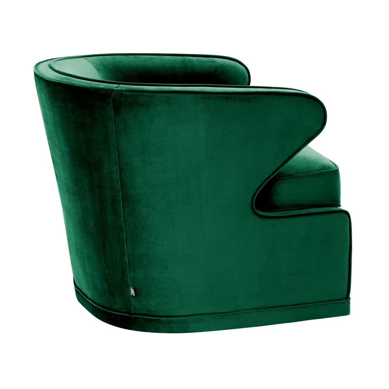 Fotel aksamitny obrotowy DORSET ciemnozielony Eichholtz Eye on Design