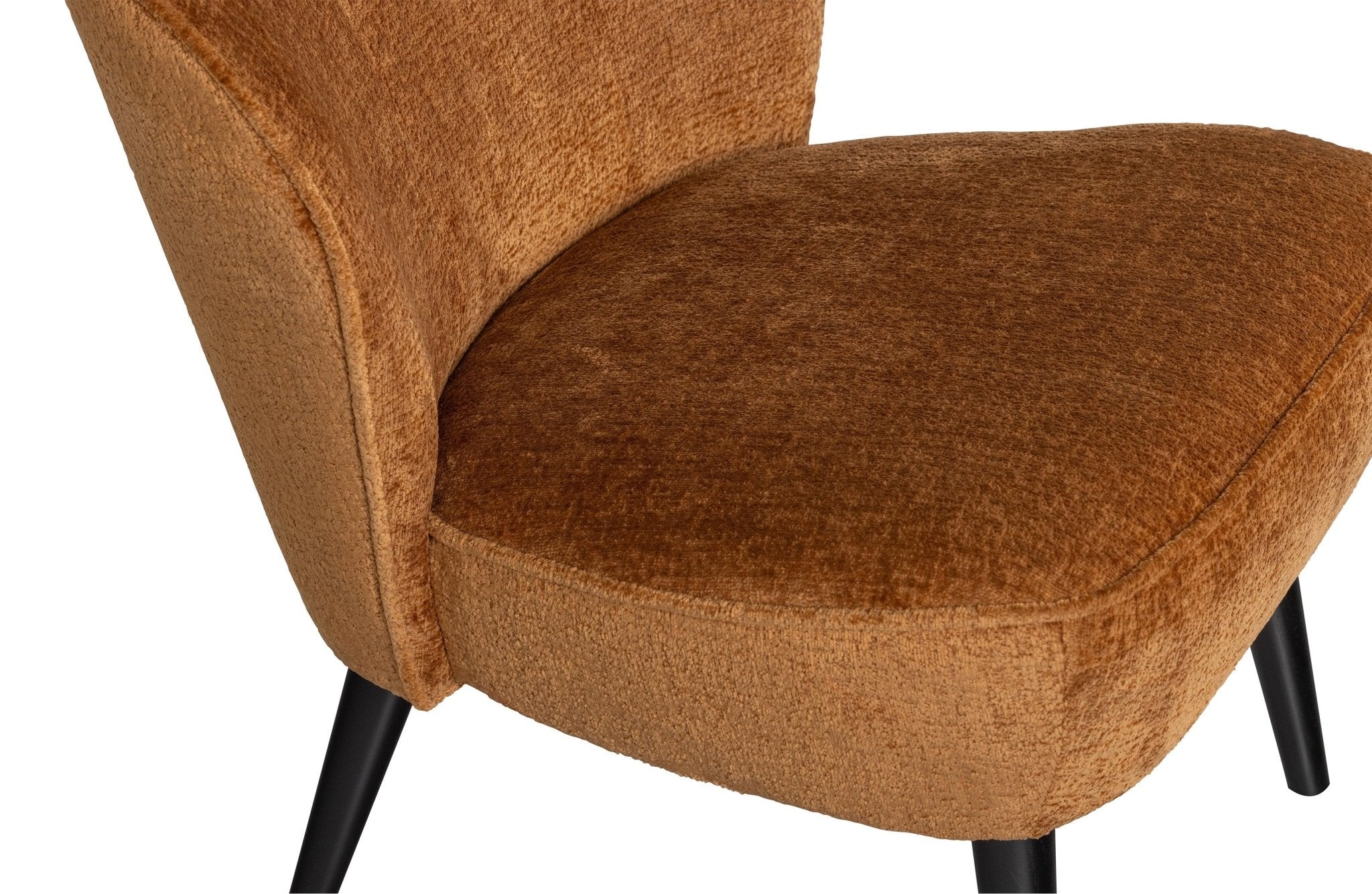 Fotel aksamitny SARA koniakowy Woood Eye on Design