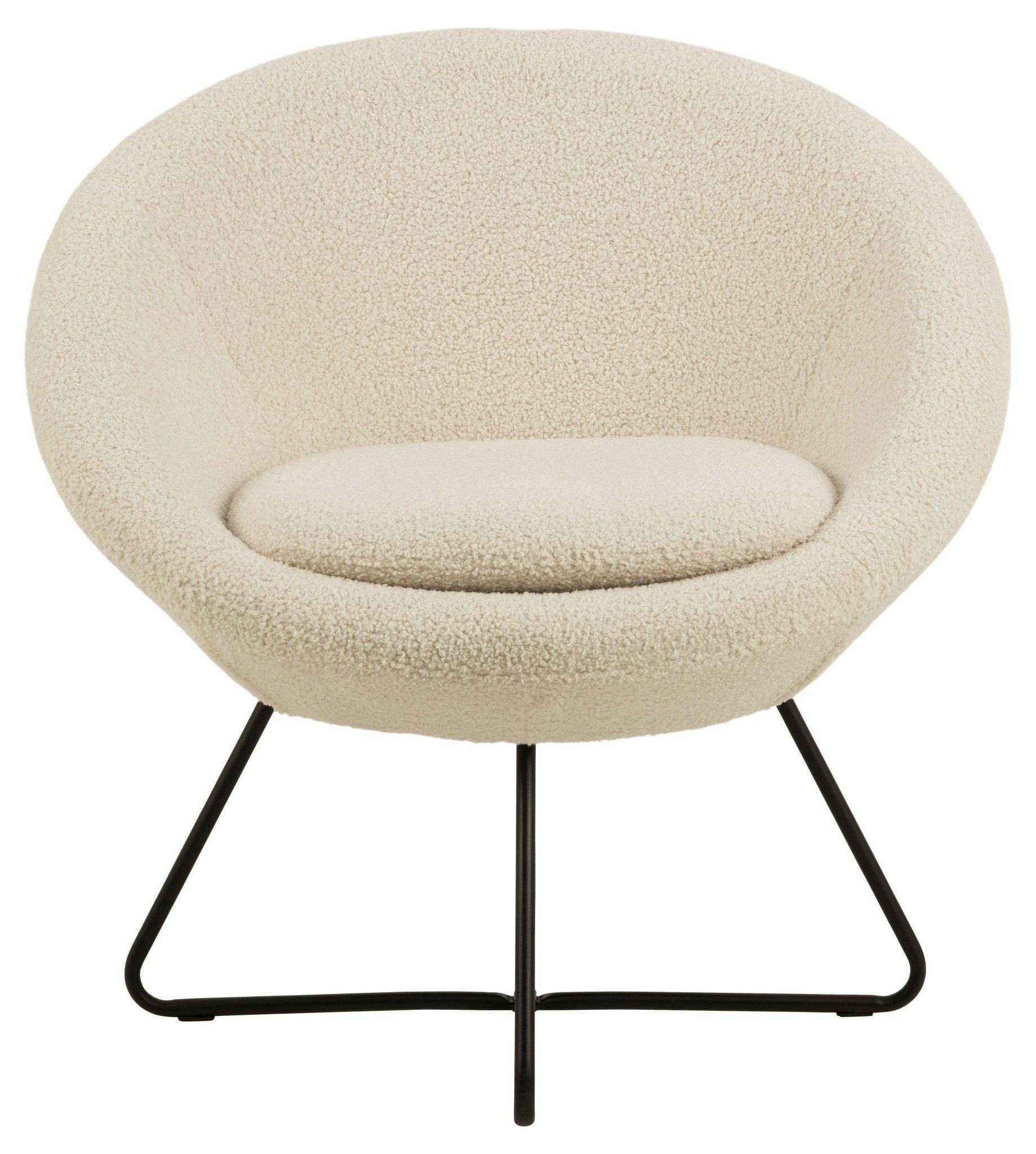Fotel FELIX boucle kremowy z czarną podstawą Actona Eye on Design