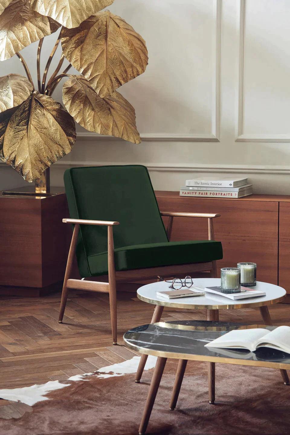 Fotel FOX żółty w tkaninie Marble Mustard 366 concept Eye on Design