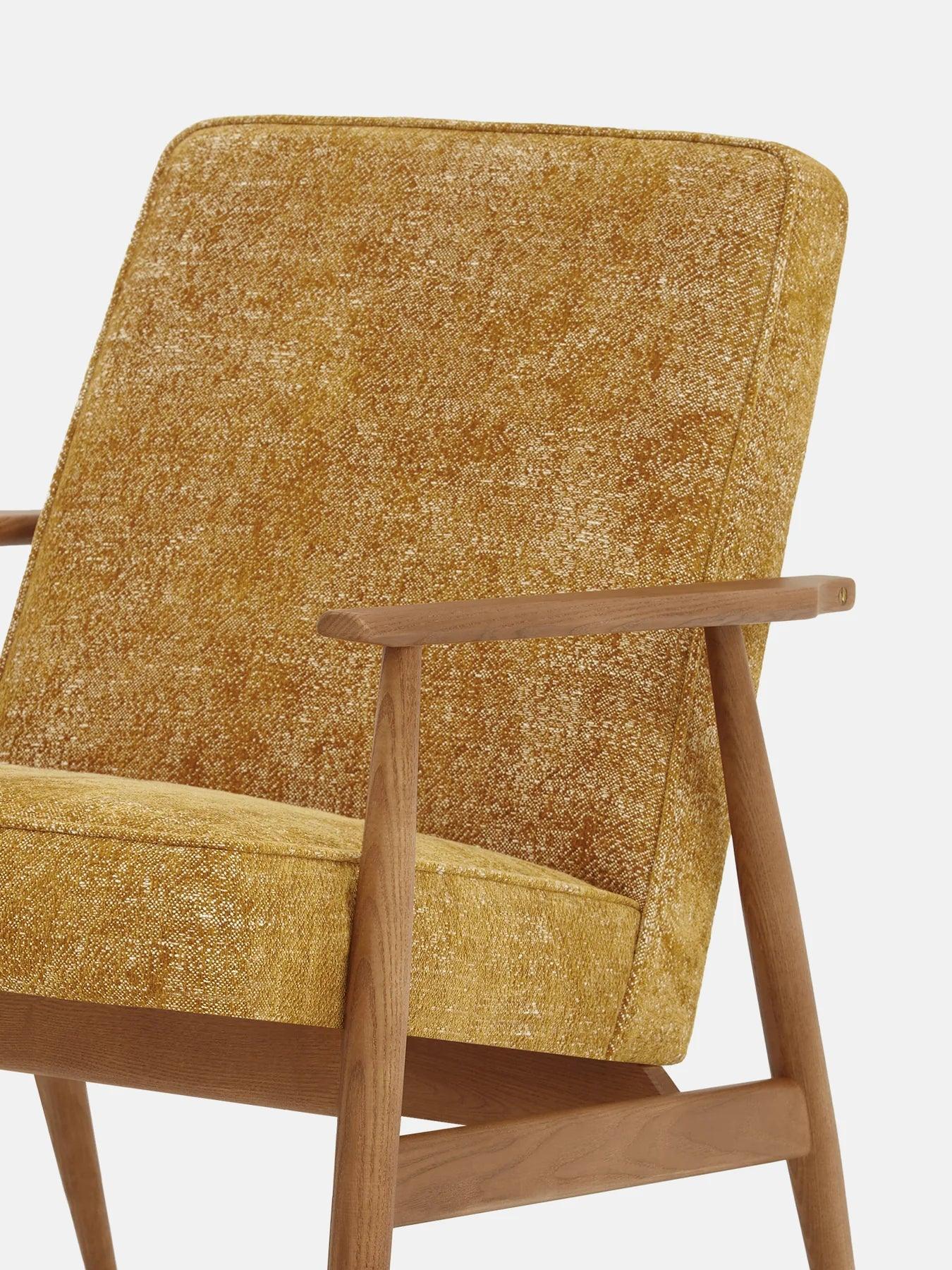 Fotel FOX żółty w tkaninie Marble Mustard 366 concept Eye on Design