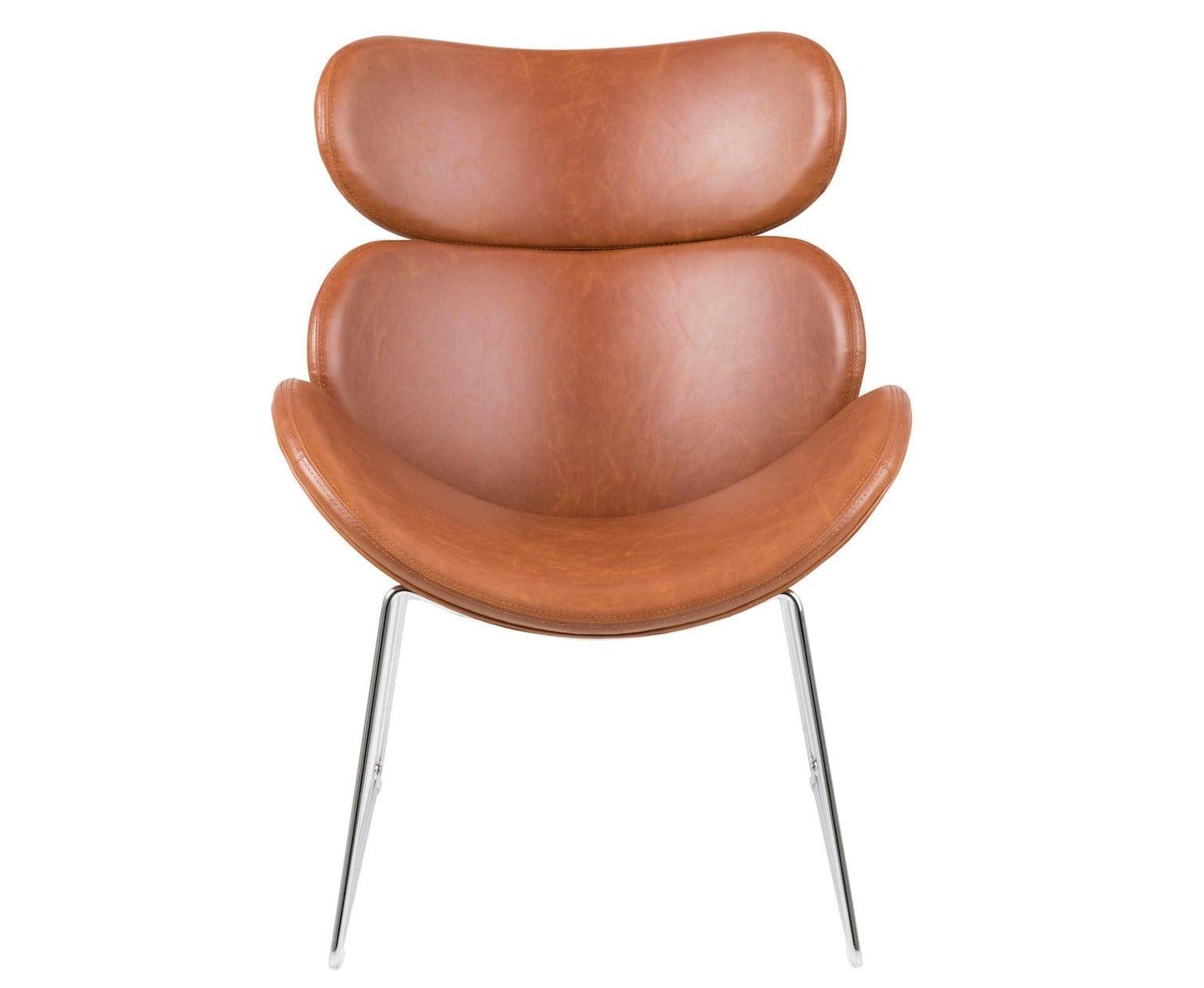 Fotel NILSEN ekoskóra brandy z chromowaną podstawą Home Essentials Eye on Design
