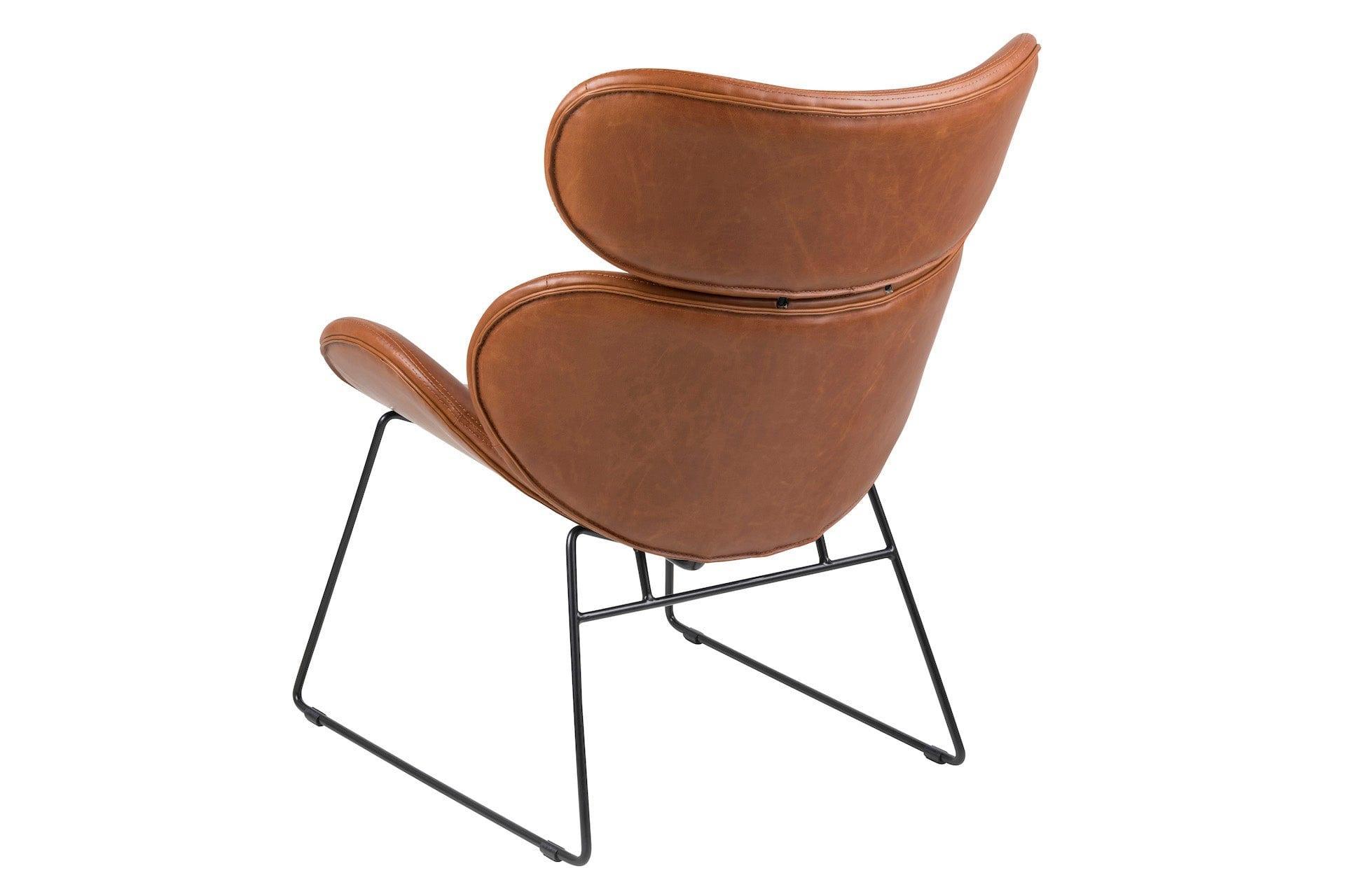 Fotel NILSEN ekoskóra brandy z czarną podstawą Home Essentials Eye on Design