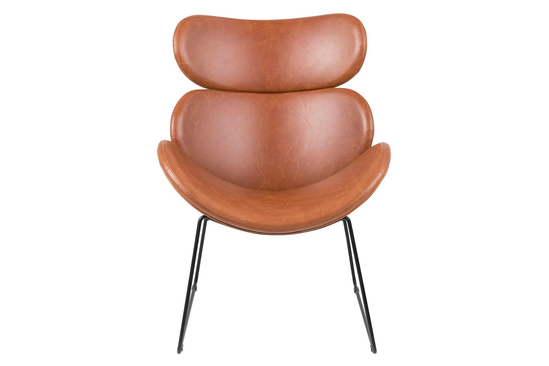 Fotel NILSEN ekoskóra brandy z czarną podstawą Home Essentials Eye on Design