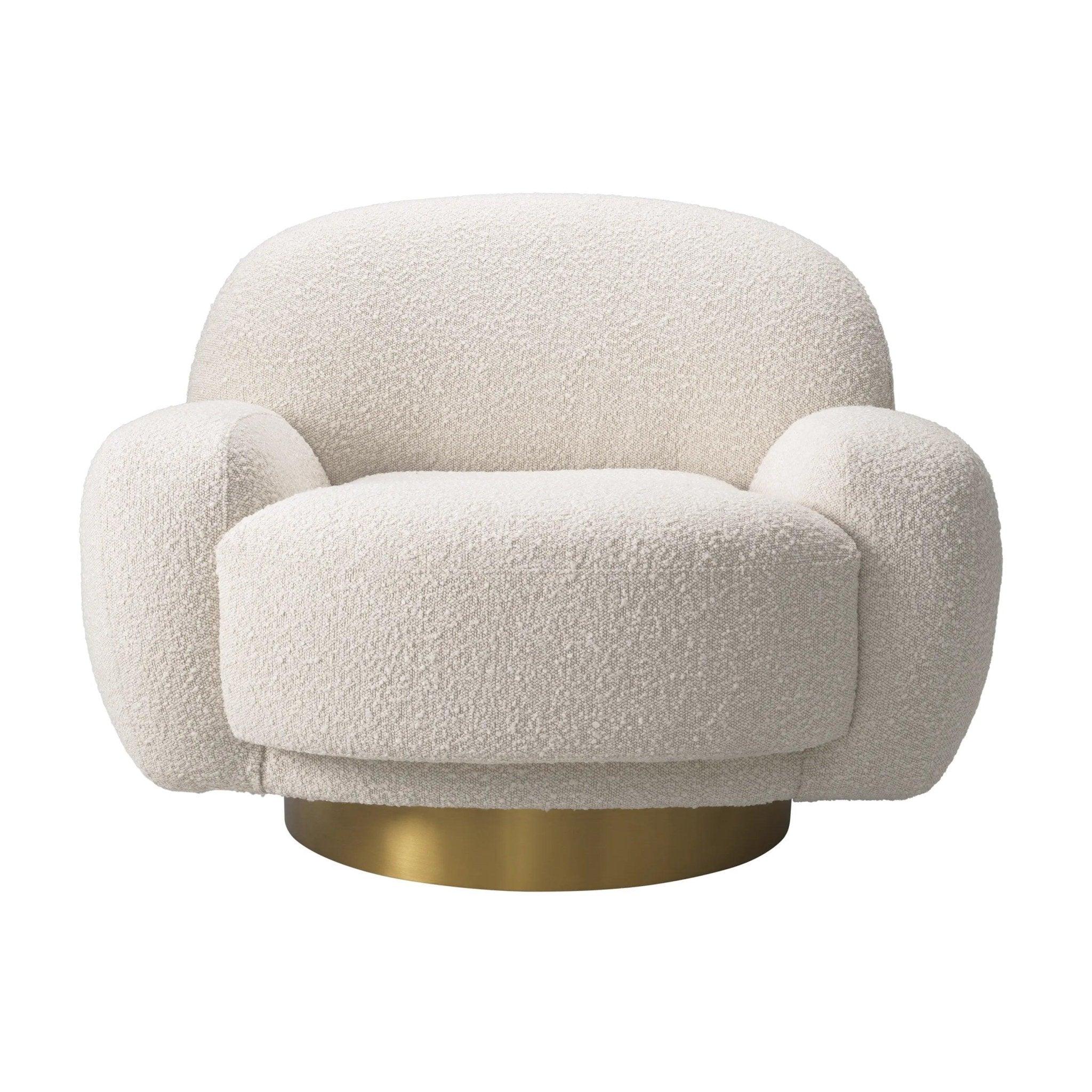 Fotel obrotowy UDINE kremowy boucle Eichholtz Eye on Design