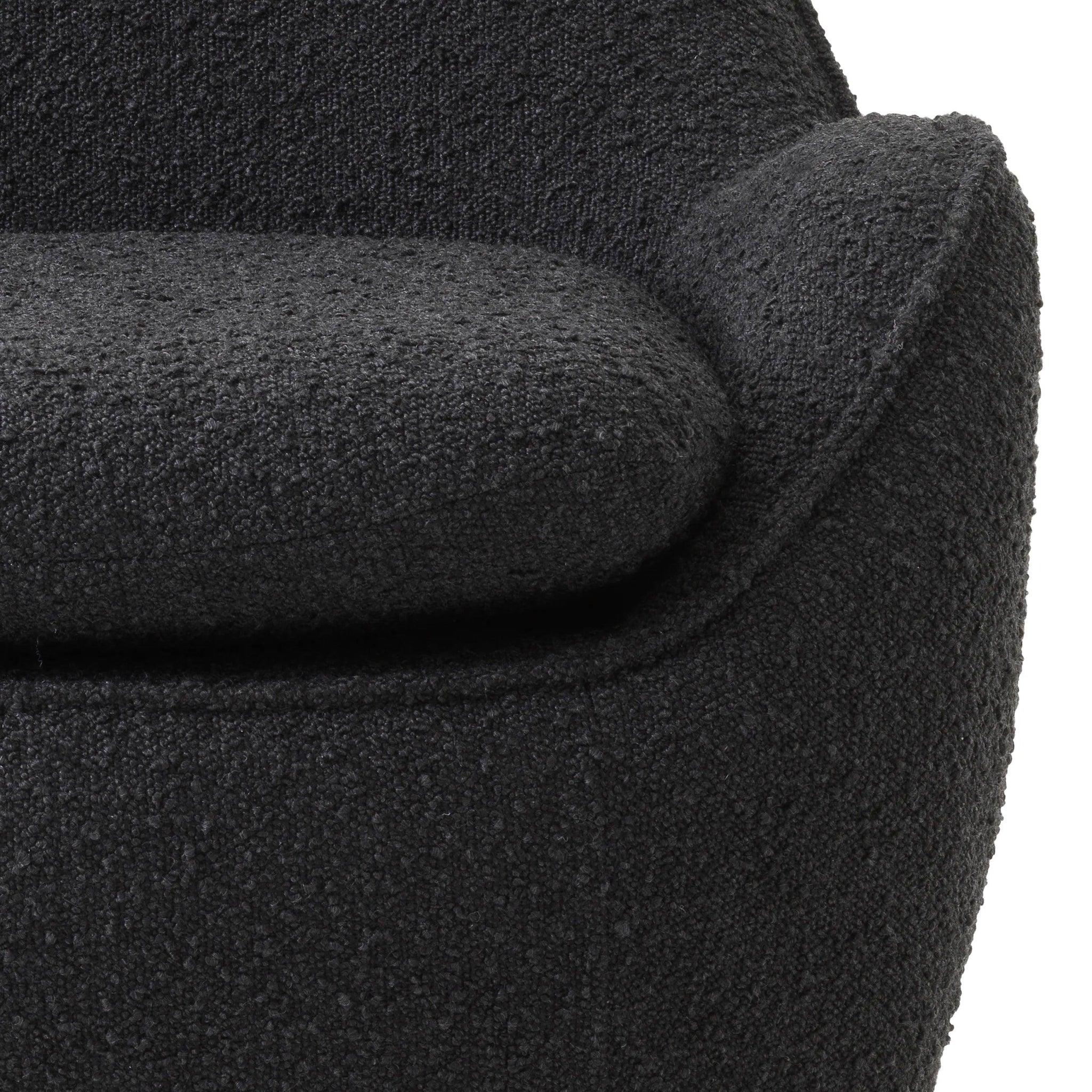 Fotel obrotowy w tkaninie boucle CUPIDO czarny Eichholtz Eye on Design