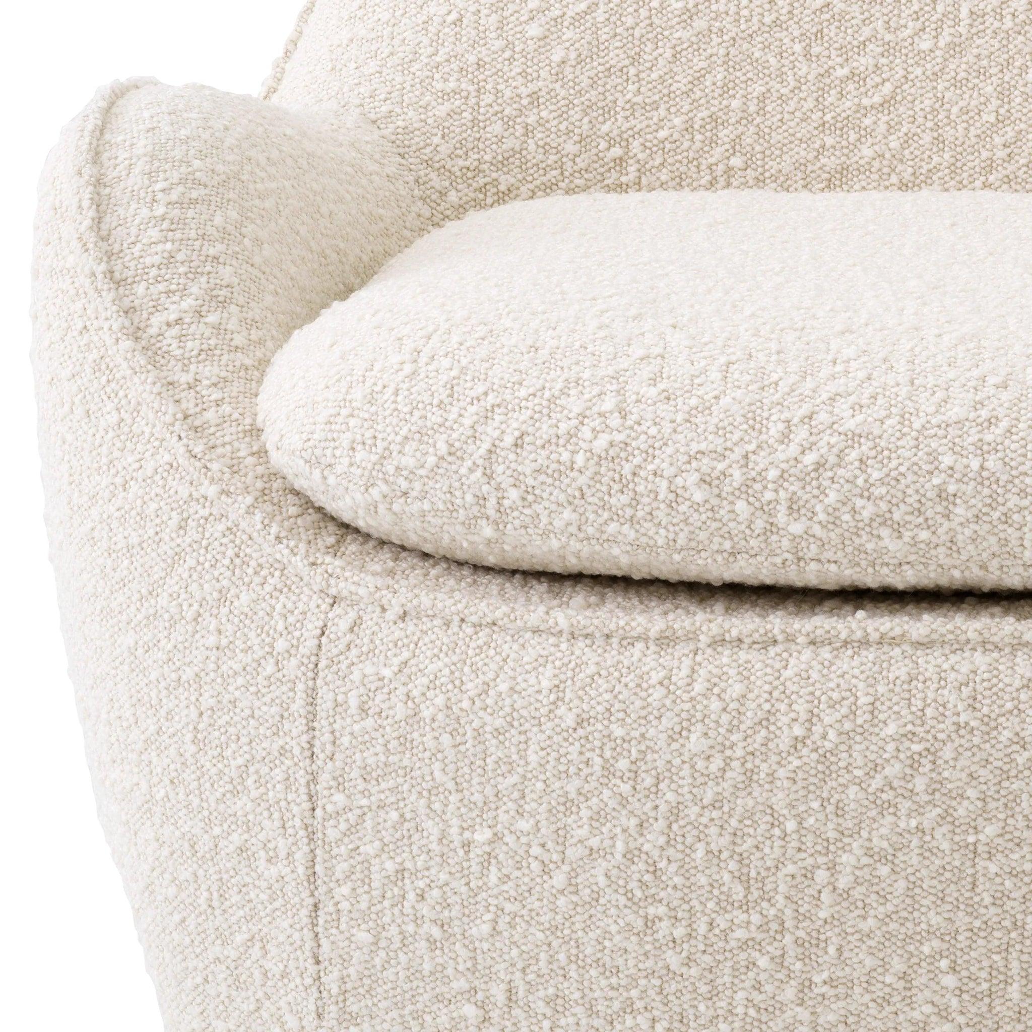 Fotel obrotowy w tkaninie boucle CUPIDO kremowy Eichholtz Eye on Design