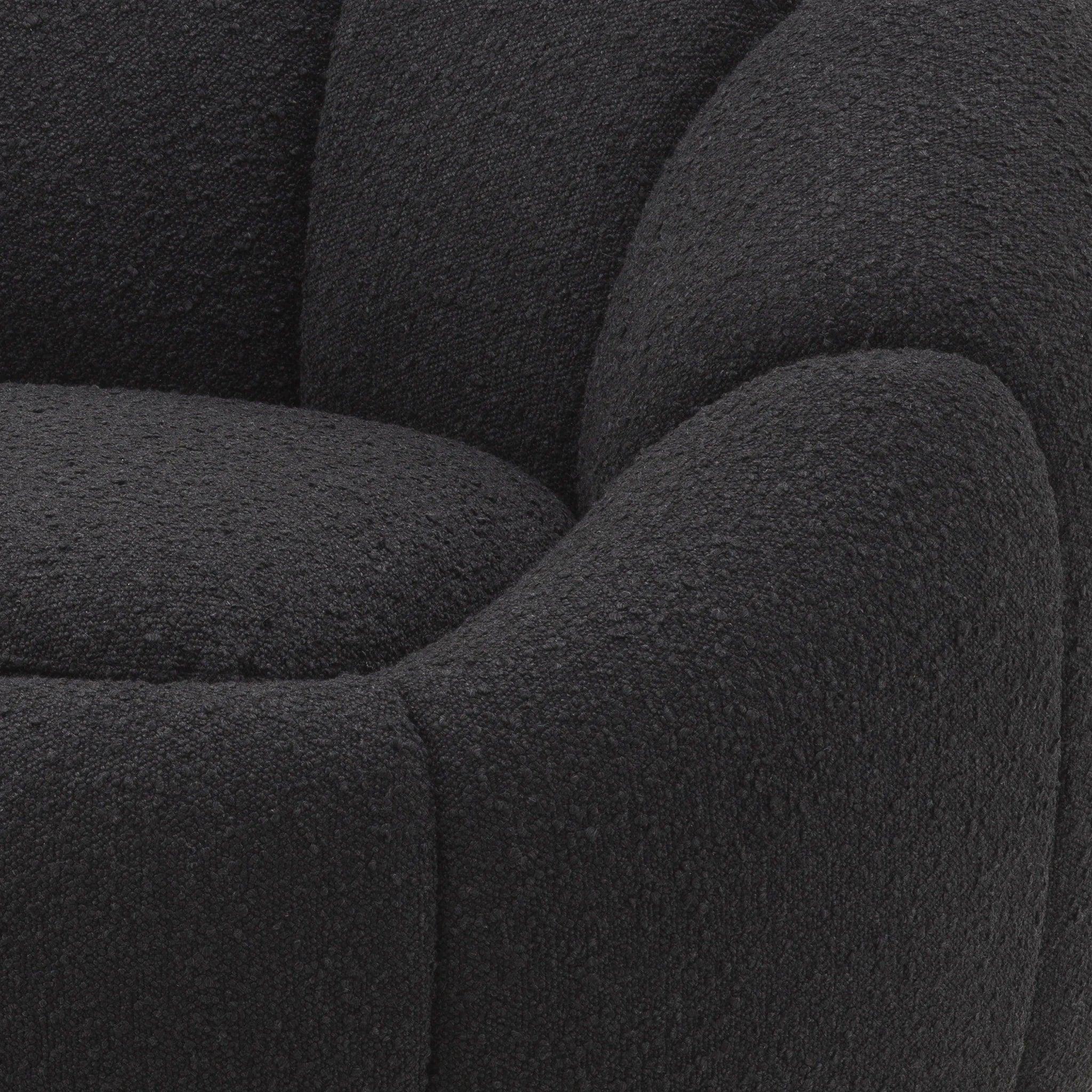 Fotel obrotowy w tkaninie boucle INGER czarny Eichholtz Eye on Design