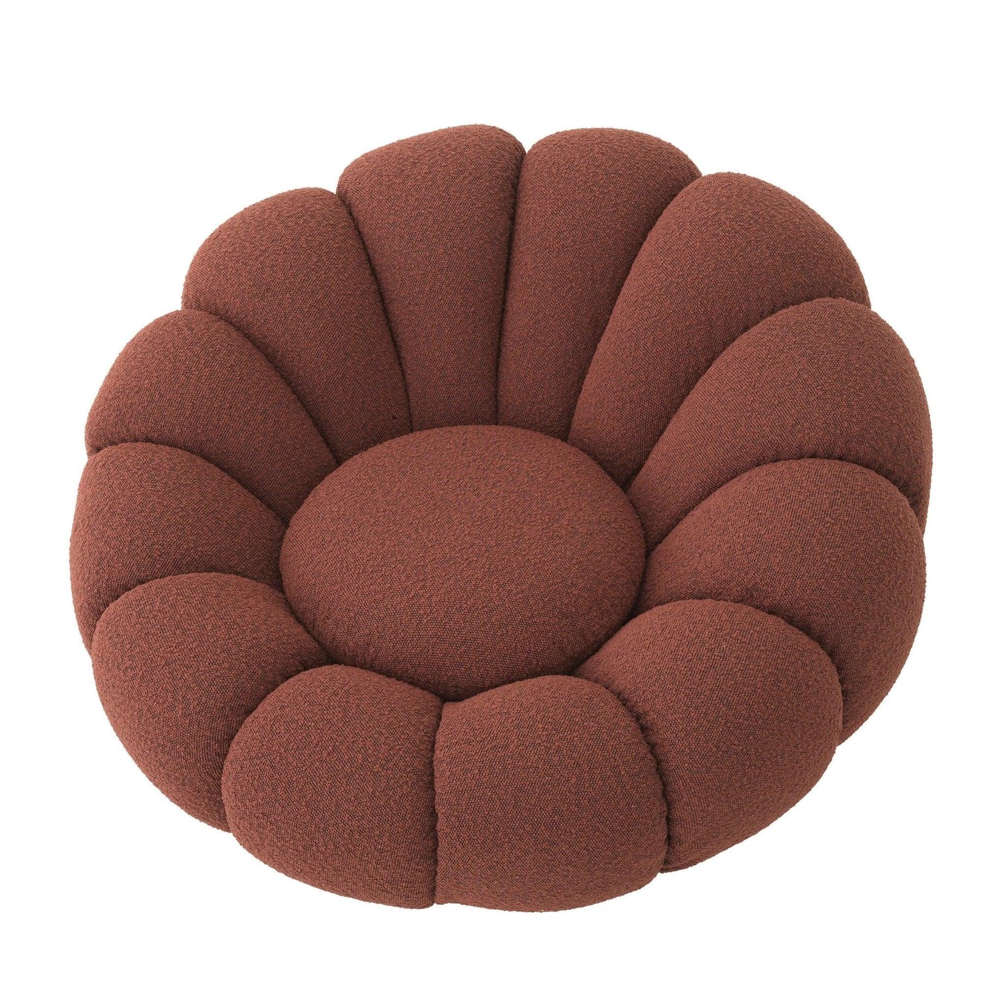 Fotel obrotowy w tkaninie boucle MELLO bordowy Eichholtz Eye on Design