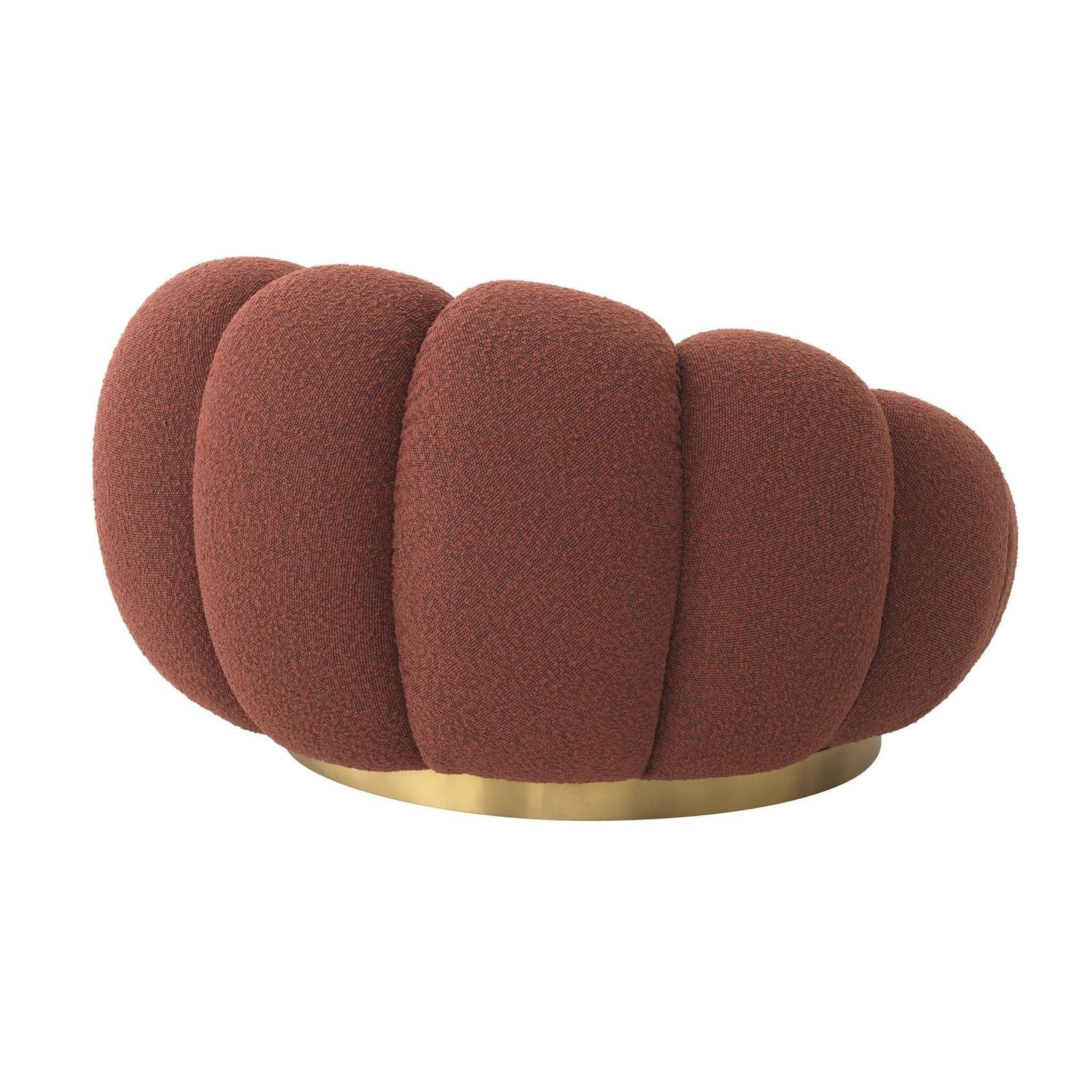 Fotel obrotowy w tkaninie boucle MELLO bordowy Eichholtz Eye on Design
