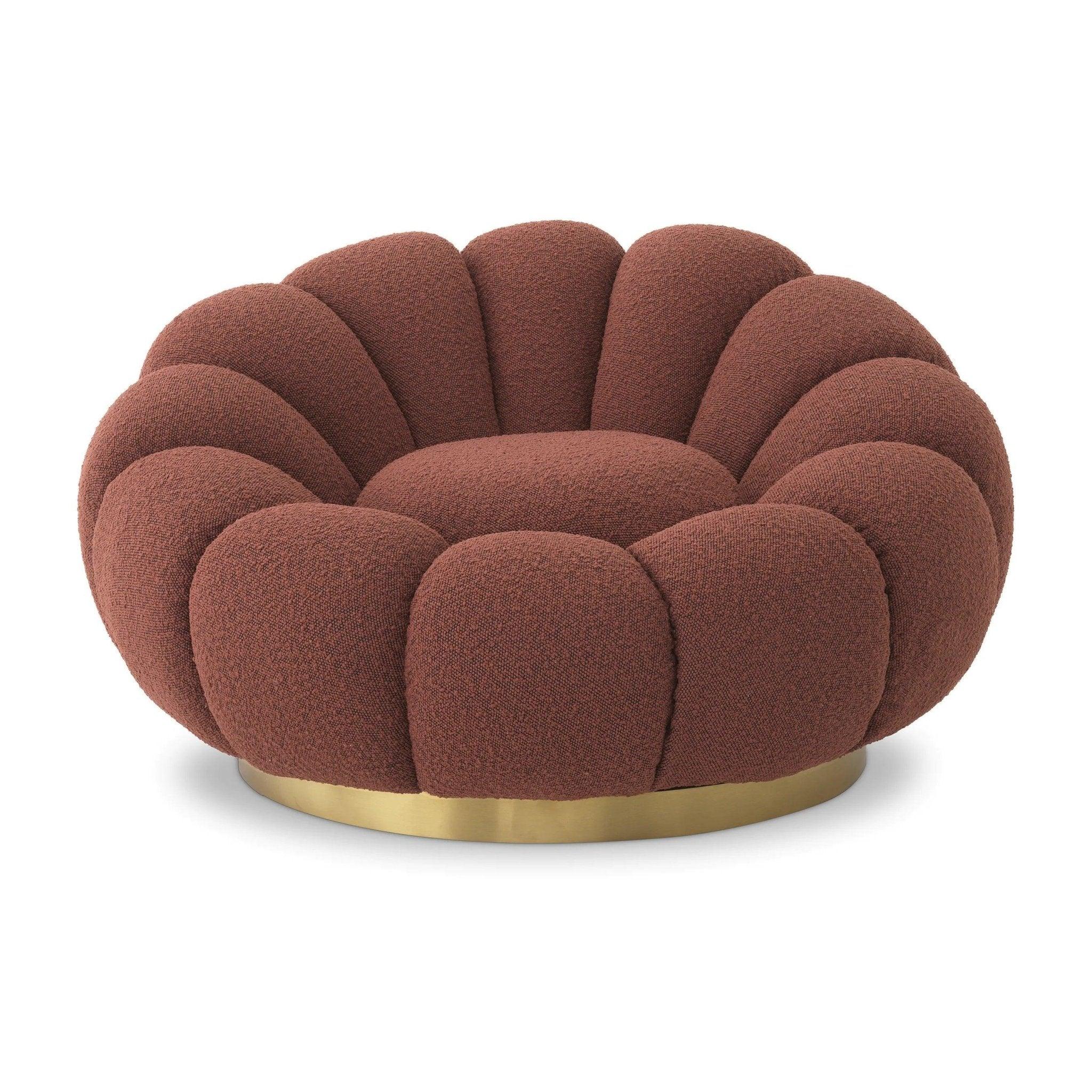 Fotel obrotowy w tkaninie boucle MELLO bordowy Eichholtz Eye on Design