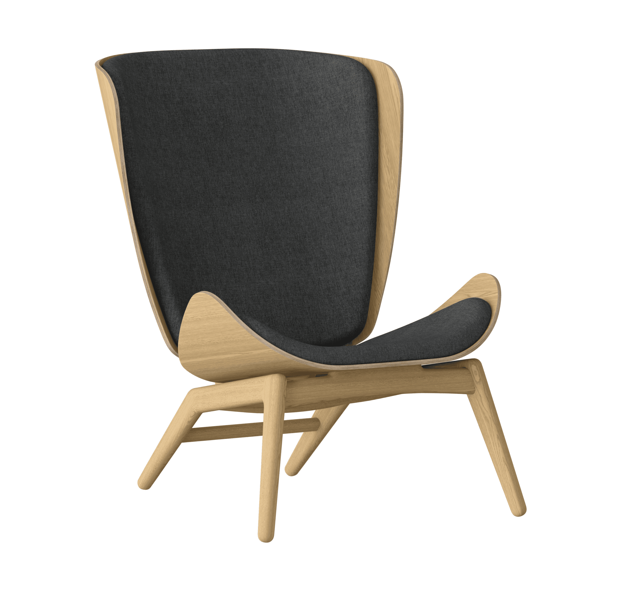 Fotel READER antracytowy z dębową podstawą UMAGE Eye on Design