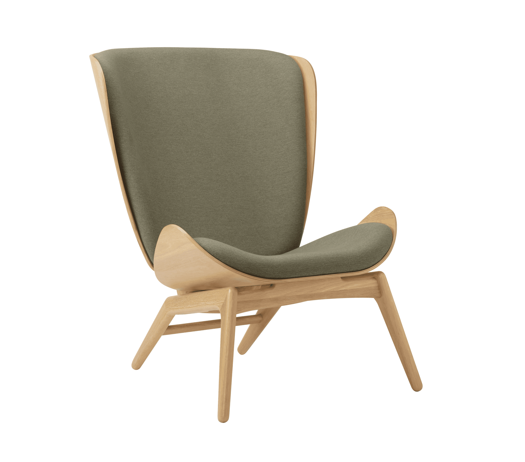 Fotel READER szałwiowy z dębową podstawą UMAGE Eye on Design