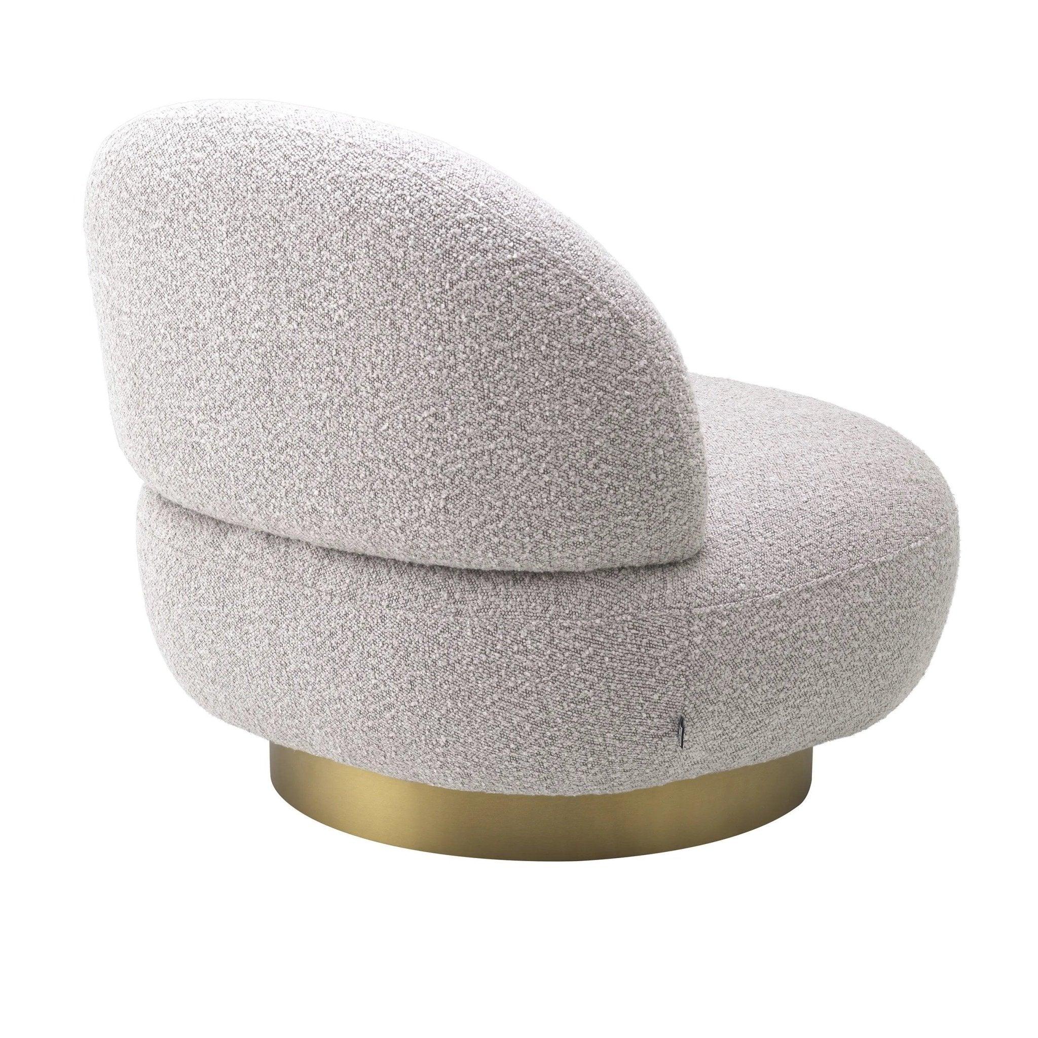 Fotel w tkaninie boucle CLÉMENT szary Eichholtz Eye on Design