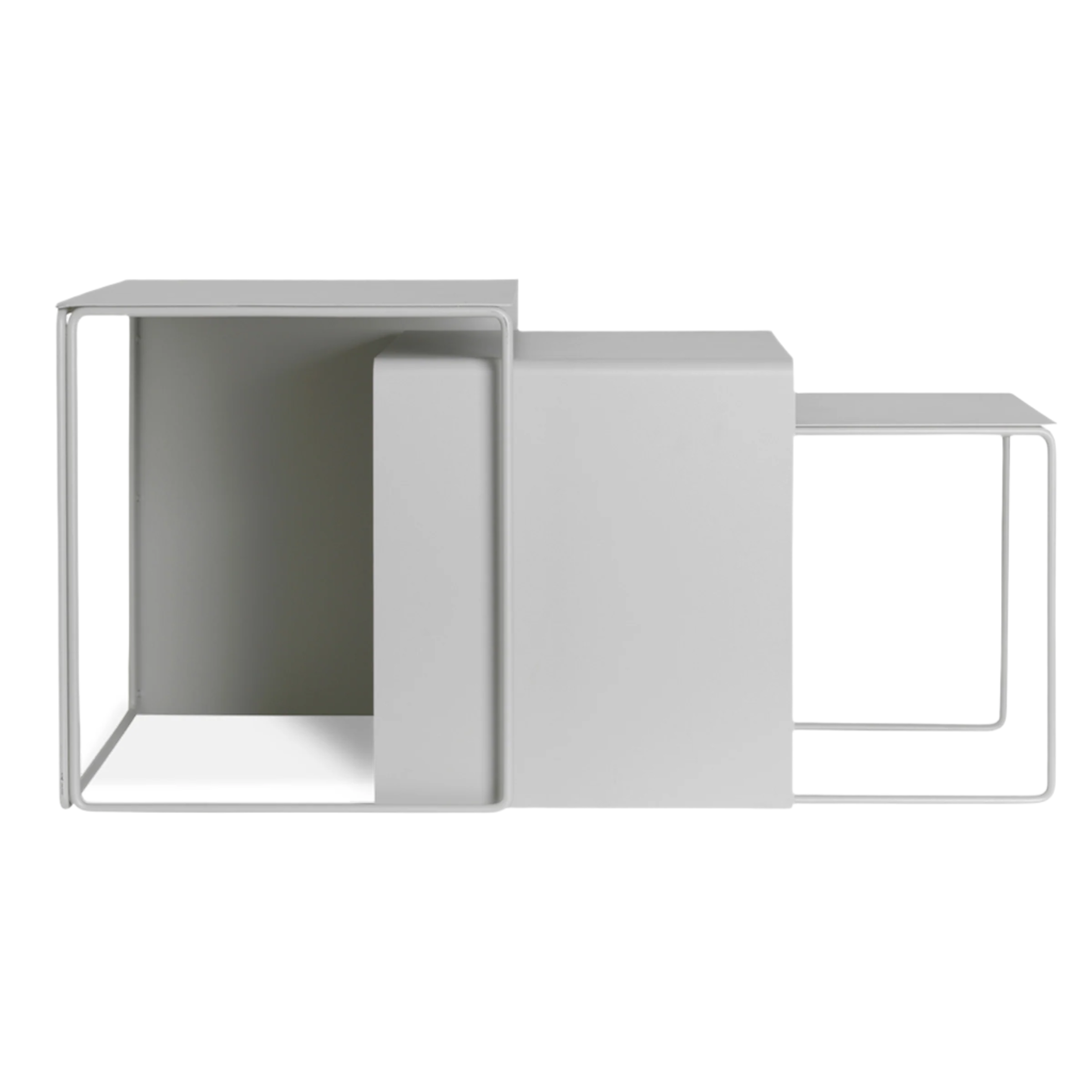CLUSTER TABLES light gray coffee table set