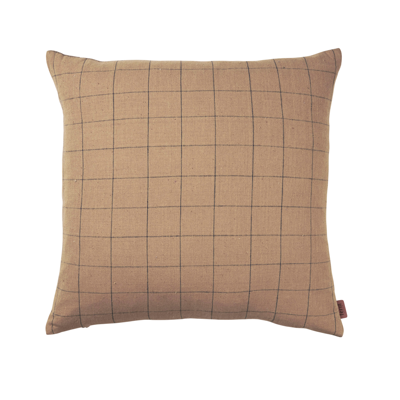 Dekokissen BROWN COTTON GRID braunes Karomuster