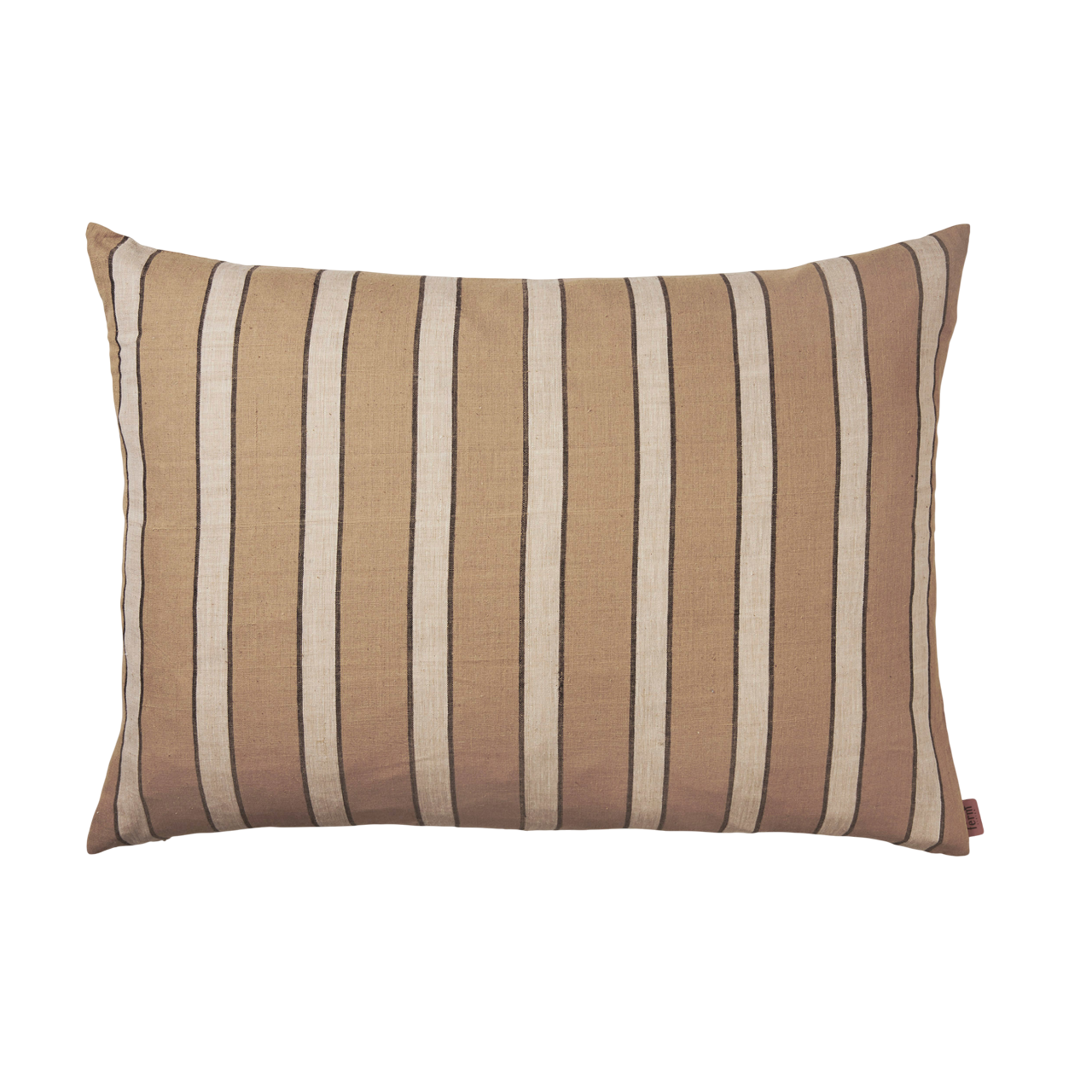 Poduszka dekoracyjna RECTANGLE BROWN COTTON STRIPE brązowe paski