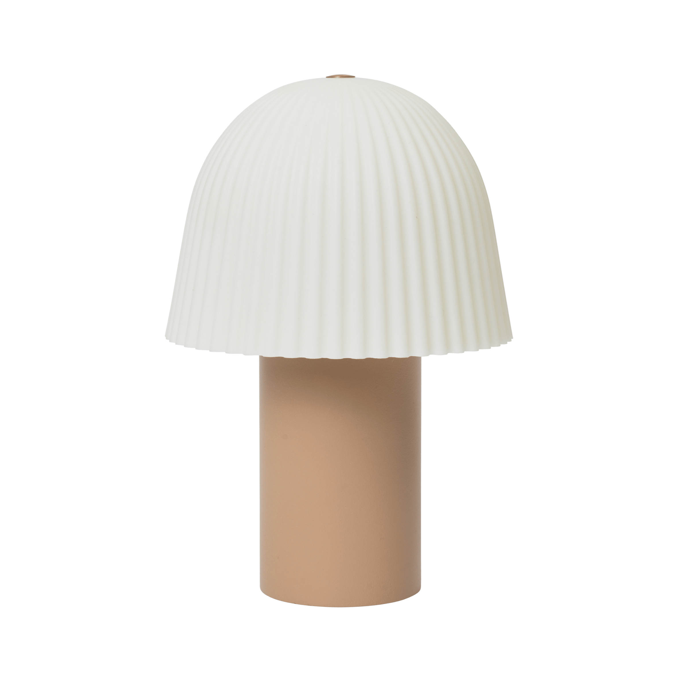 Tragbare Lampe FRILL in Hellrosa mit weißem Schirm