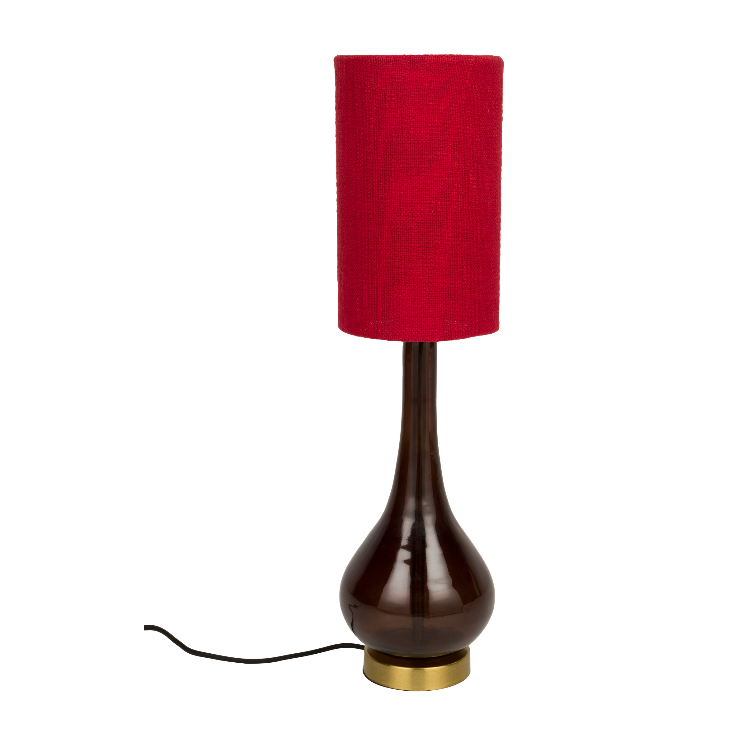 Lampa stołowa JULES czerwony z brązową podstawą