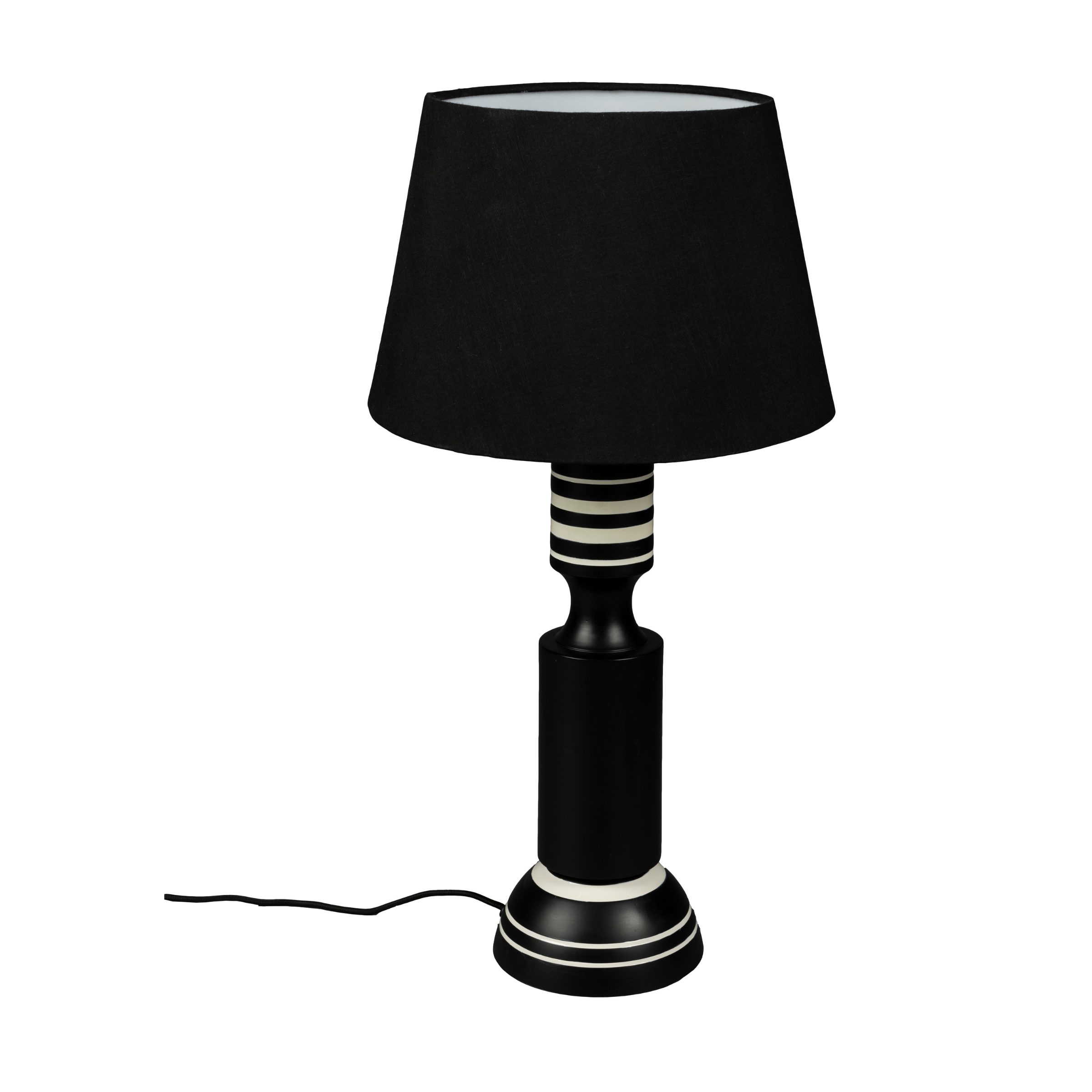 Lampa stołowa VIRGIL czarny z białym wykończeniem