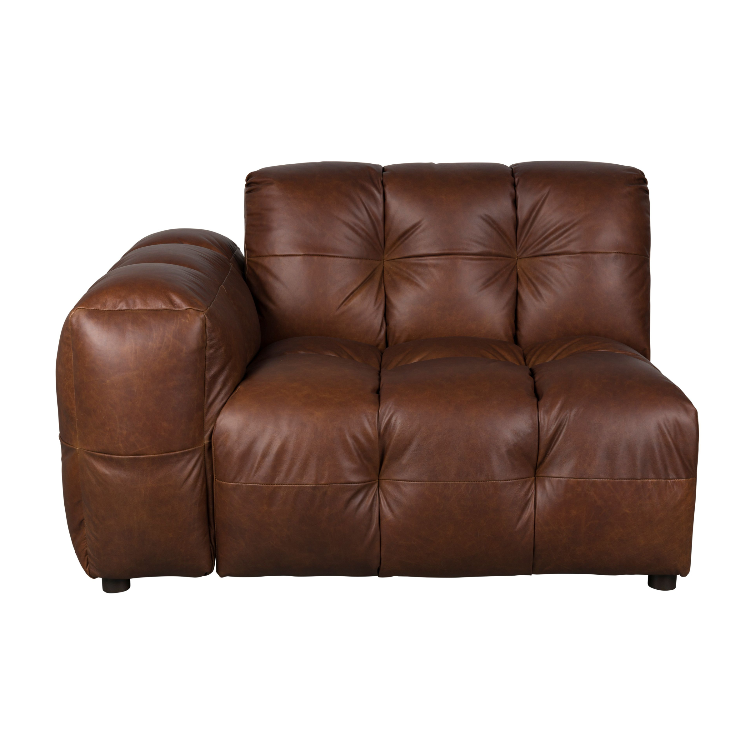 HACKMAN modular sofa - left end element chocolate leather