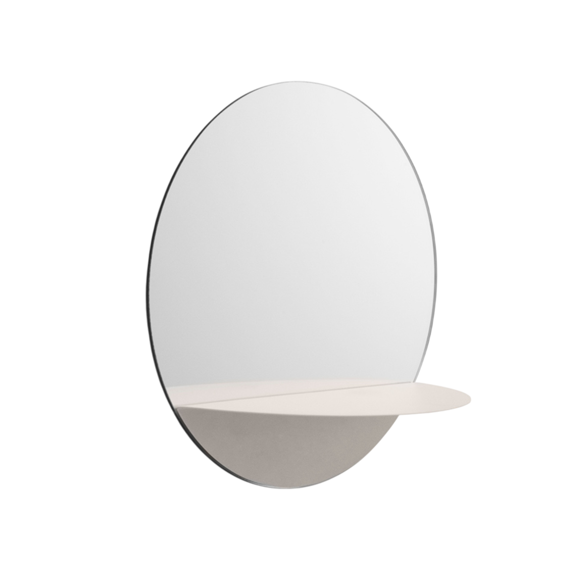 Lustro okrągłe z półką HORIZON ROUND biały