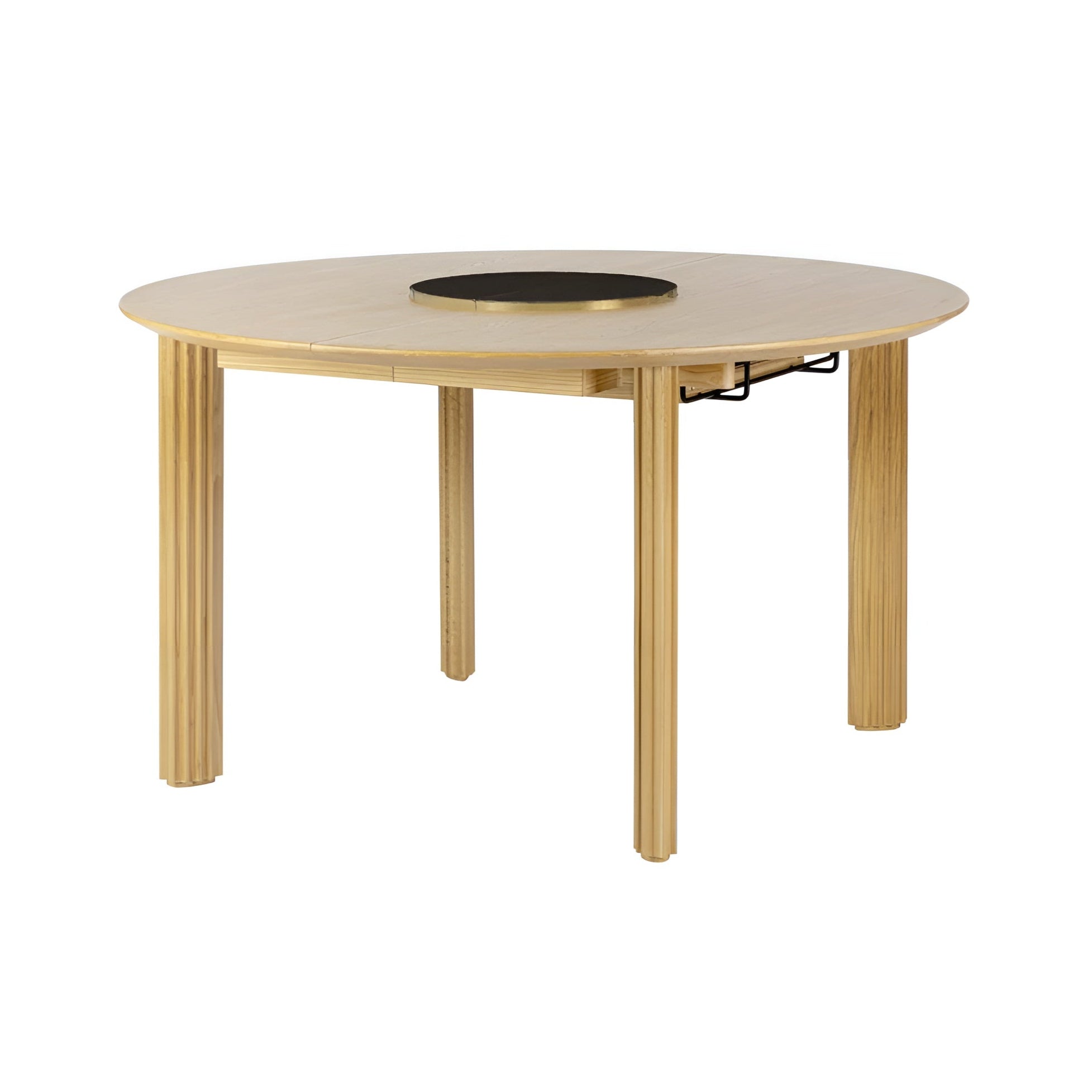Ausziehbarer runder Tisch COMFORT CIRCLE aus Eiche mit Marmortischplatte