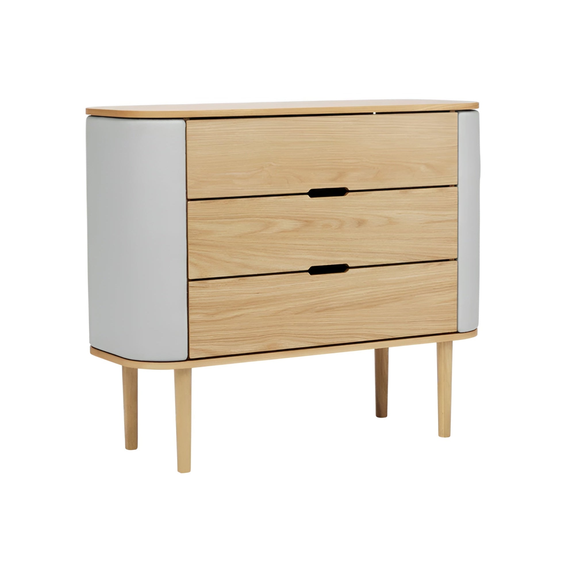TREASURES cabinet in broken white with an oak base