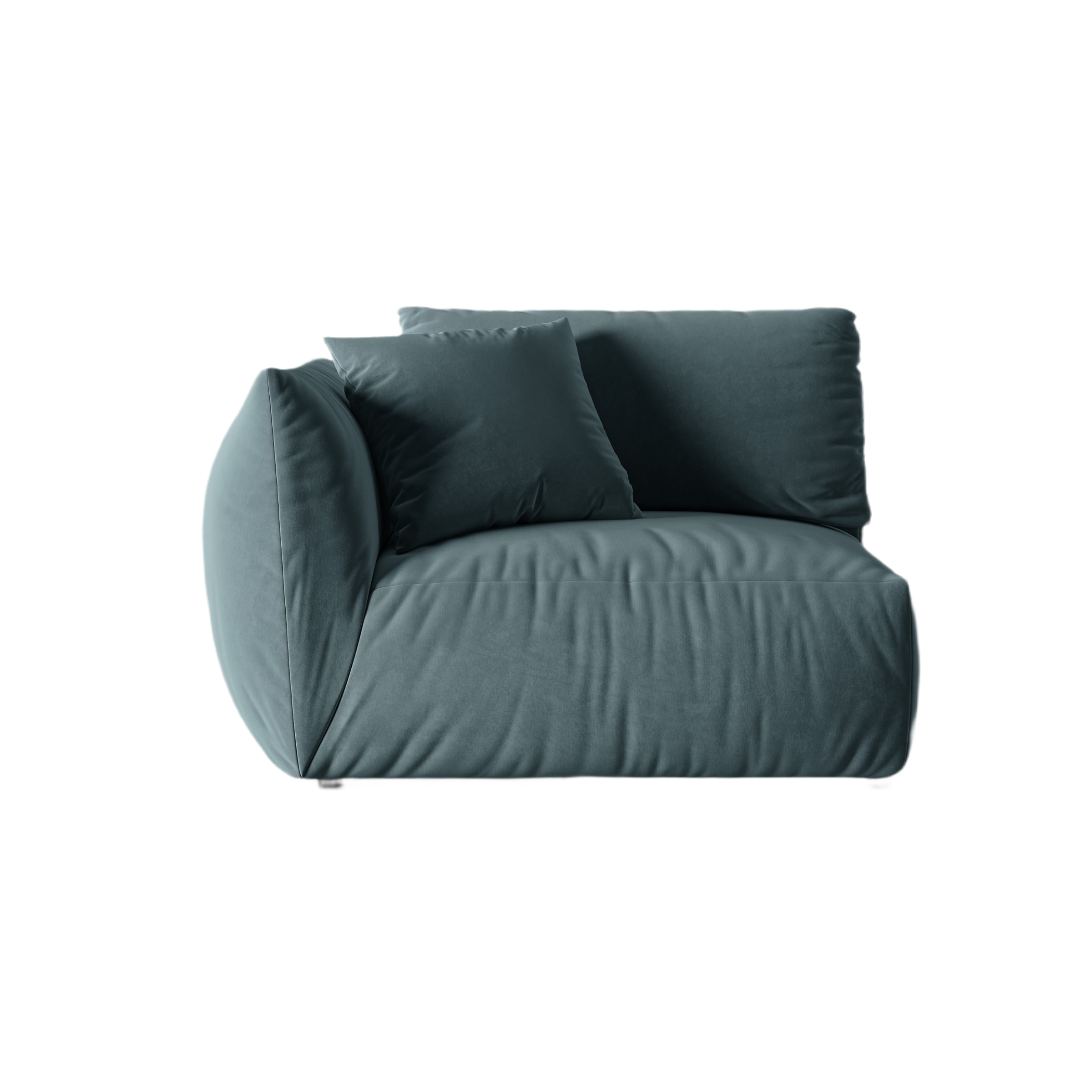 Sofa modułowa aksamitna CHRIS - element szeroki lewostronny jasnoniebieski