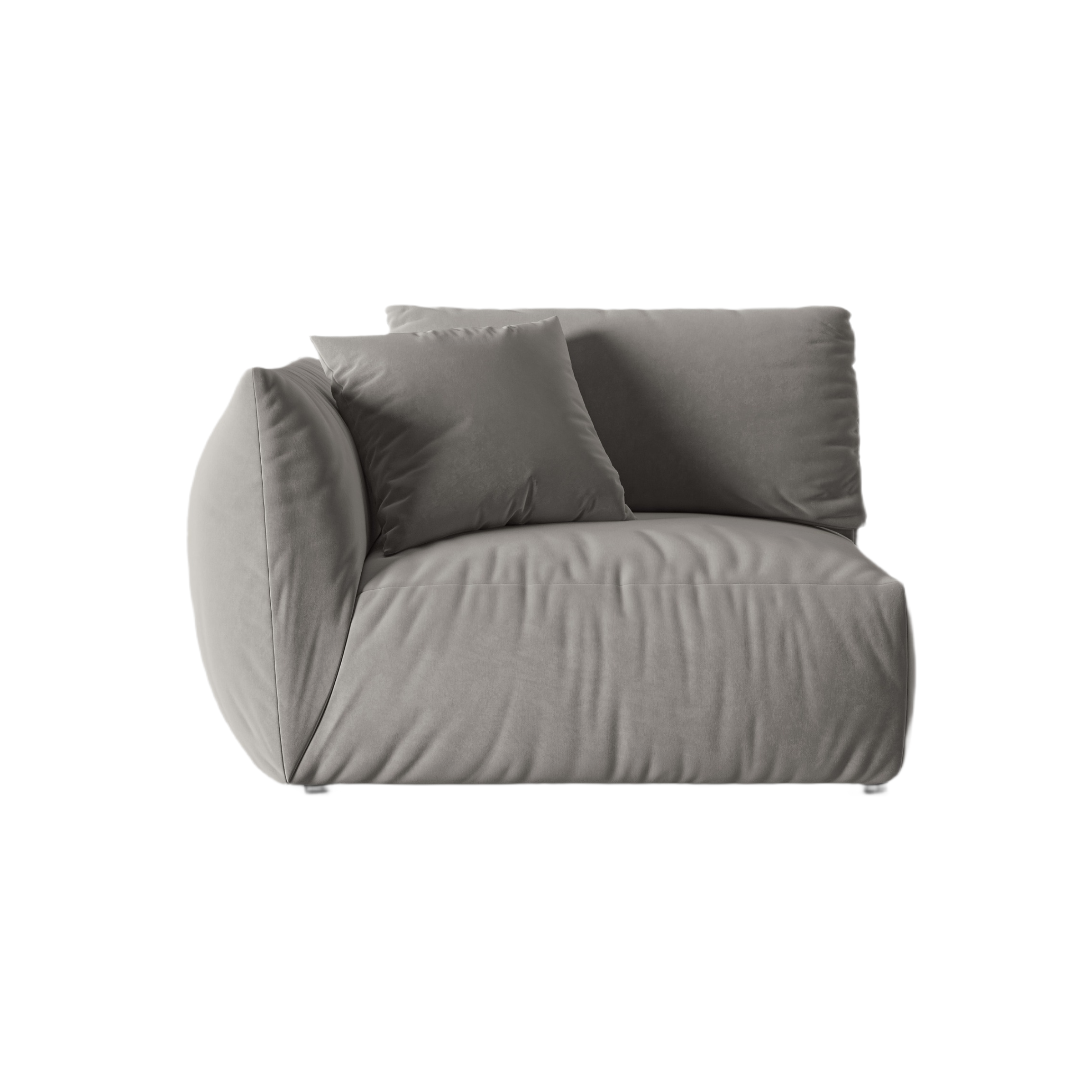 Sofa modułowa aksamitna CHRIS - element szeroki lewostronny szary