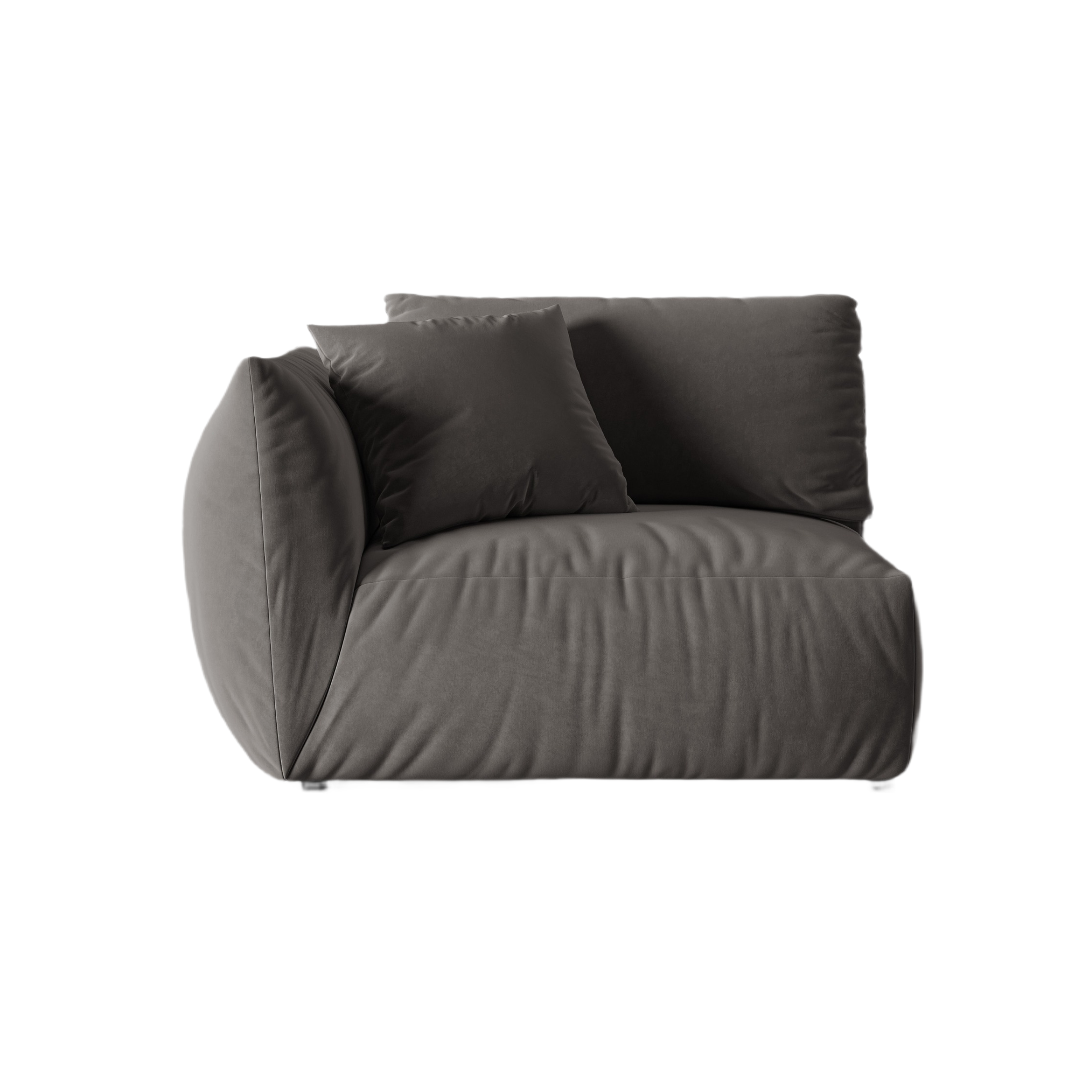 Sofa modułowa aksamitna CHRIS - element szeroki lewostronny ciemnoszary