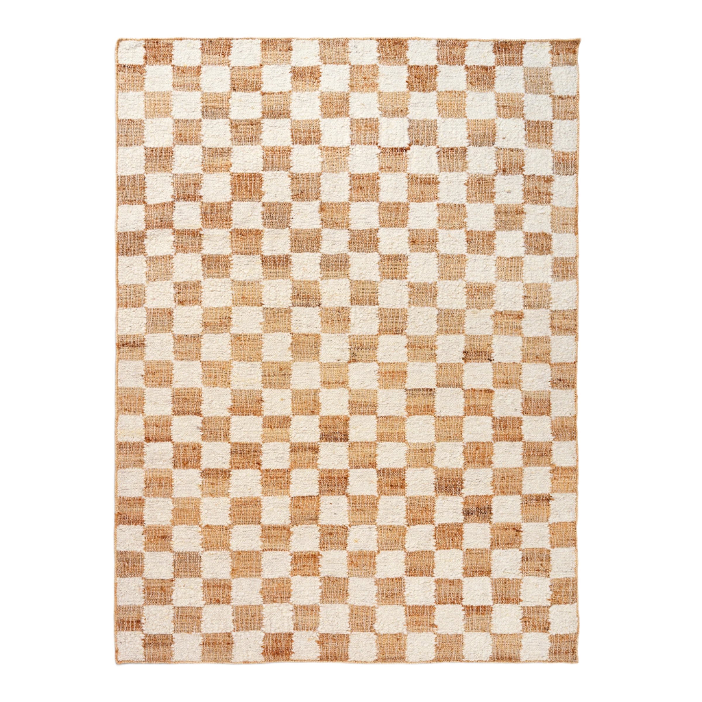 Woll-Jute-Teppich CHECK beige