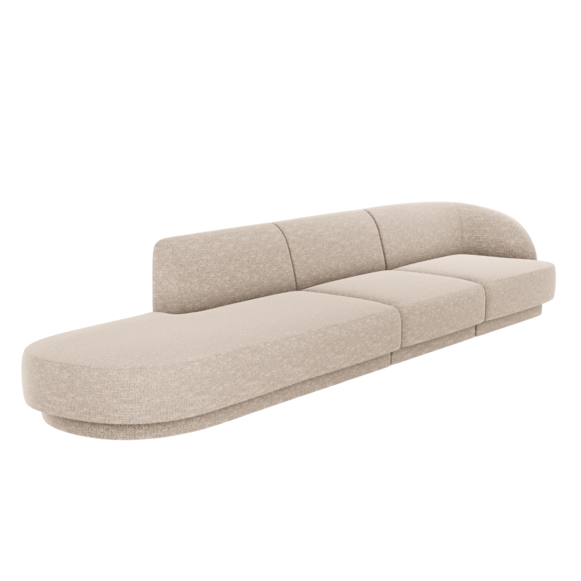 Sofa otwarta lewostronna 4-osobowa otwarta MILEY beżowy szenil