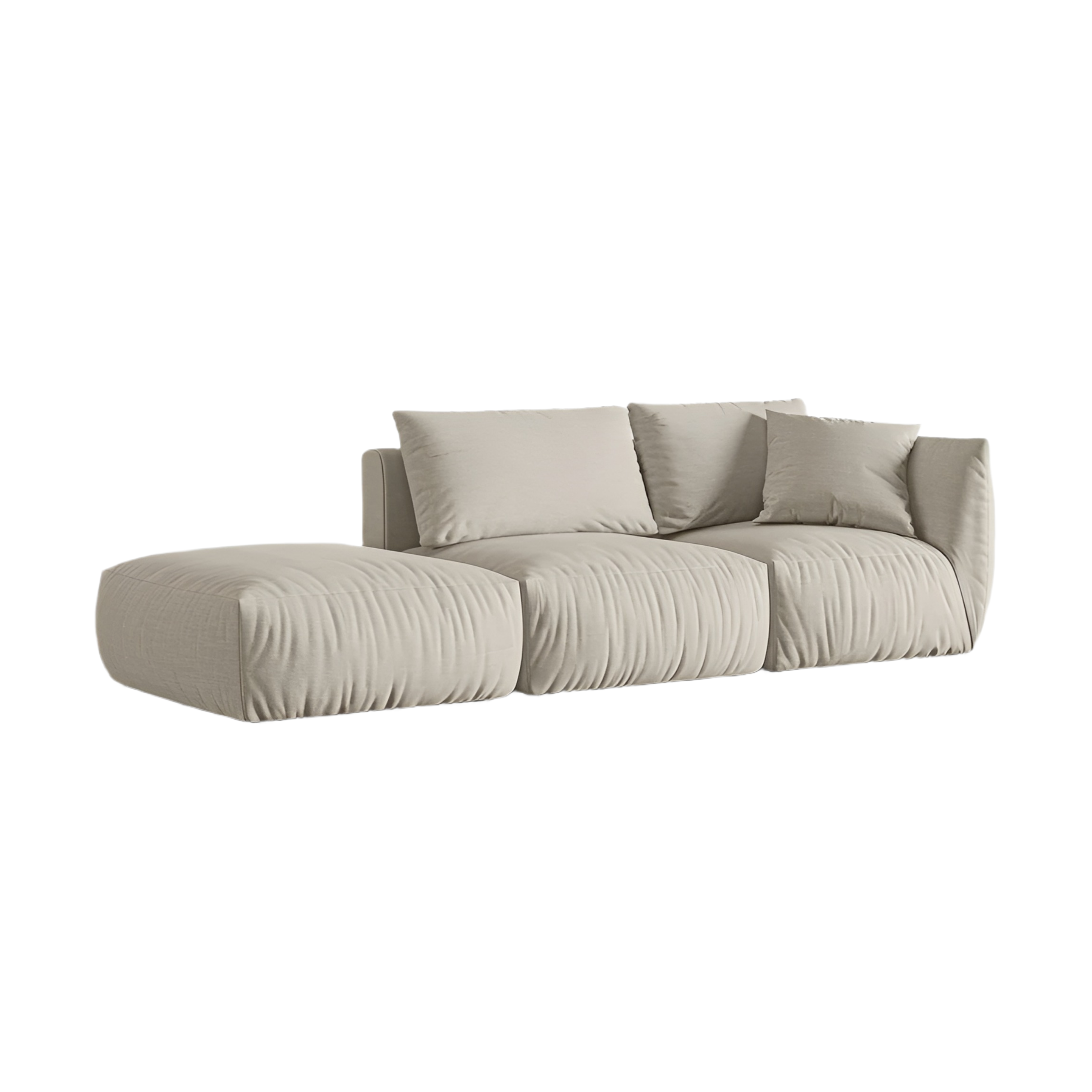 Sofa modułowa 3-osobowa lewostronna CHRIS kremowy szenil